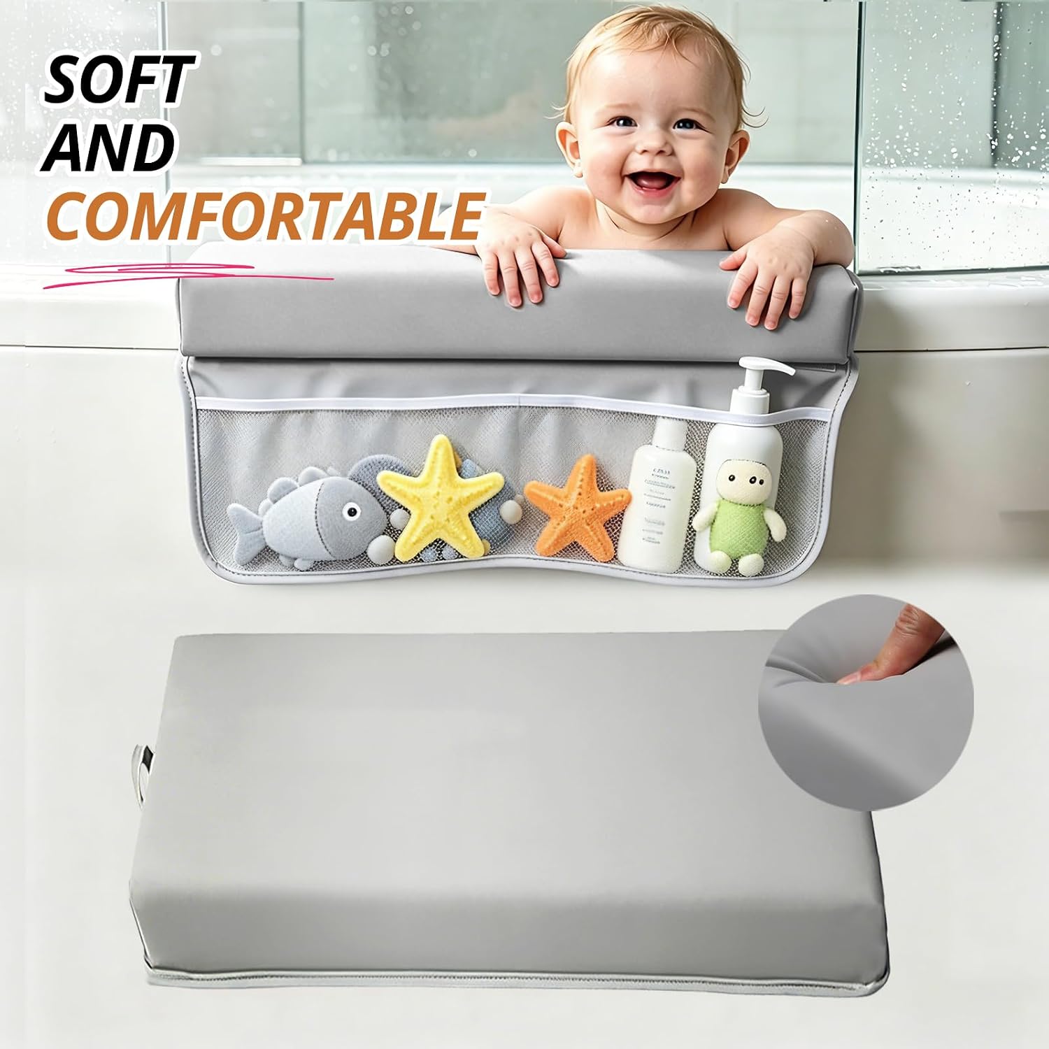 Thumbnail 6 de JVEOO Baby Bath Kneeler and Elbow Rest Set, Waterproof Vegan Leather