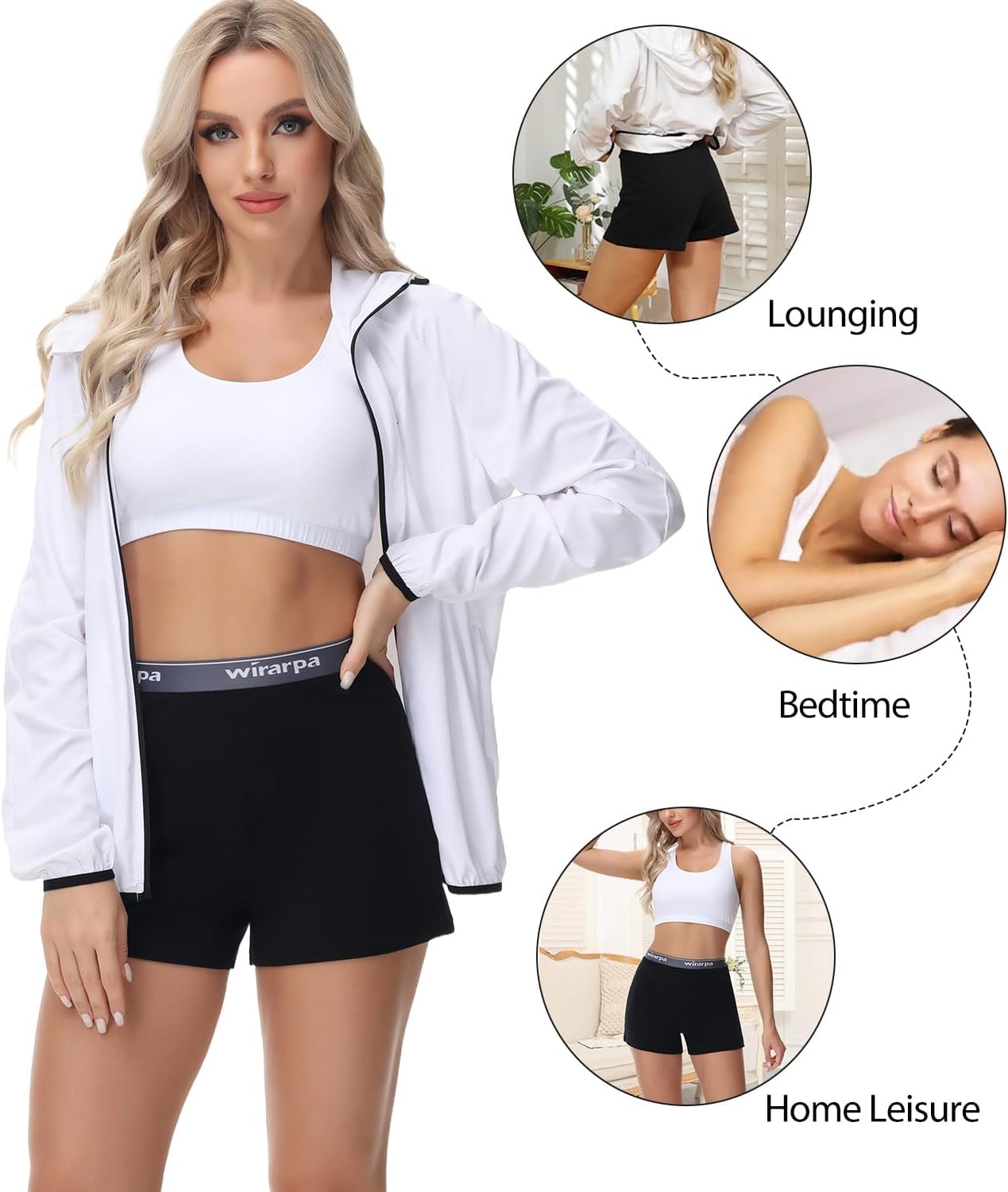 Detalle de wirarpa Kurze Schlafhose Damen Baumwolle – weiche, bequeme Pyjamahose im 3er Pack