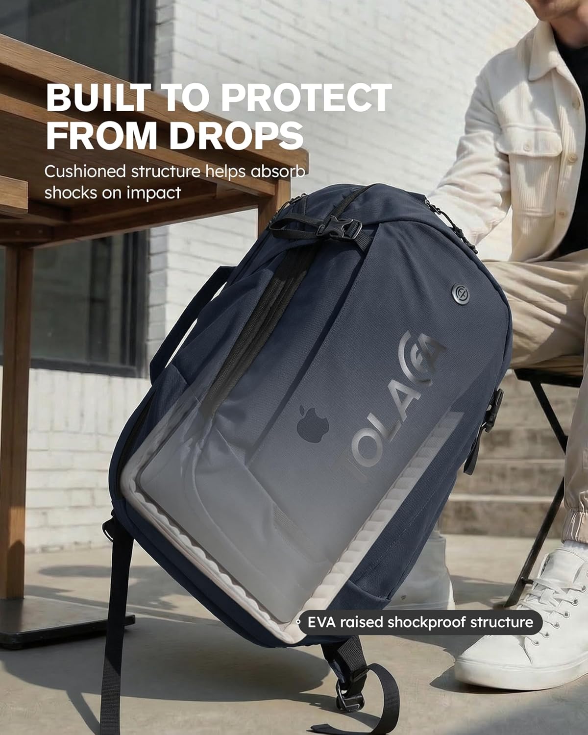 Detalle de Tolaccea Business Laptop Rucksack 32L – Reiserucksack mit 15,6 Zoll Laptopschutz und Nass-/Trockenfach
