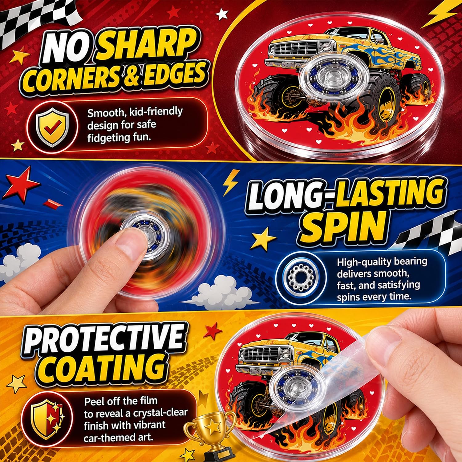 Detalle de Monster Truck Fidget Spinners 24-Pack