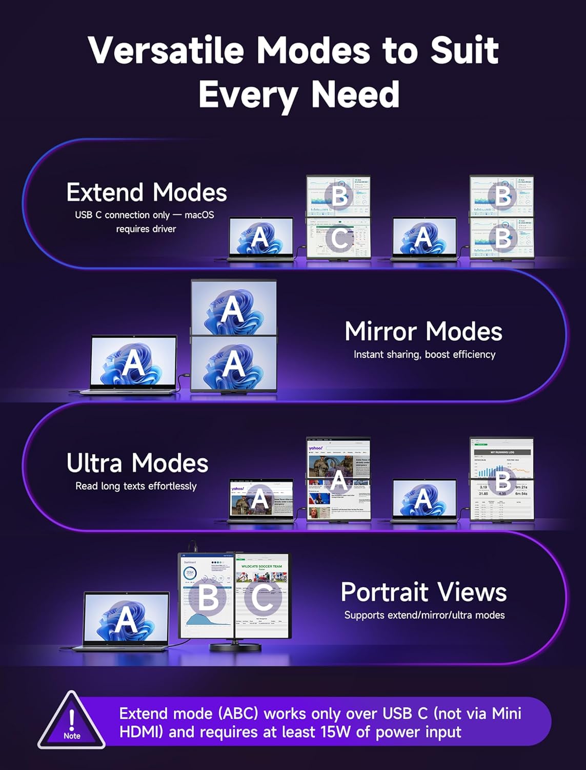 Thumbnail 3 de JSAUX FlipGo Pro 16" Dual Portable Monitors (2.5K) – Dual-screen IPS laptop extender with DisplayLink