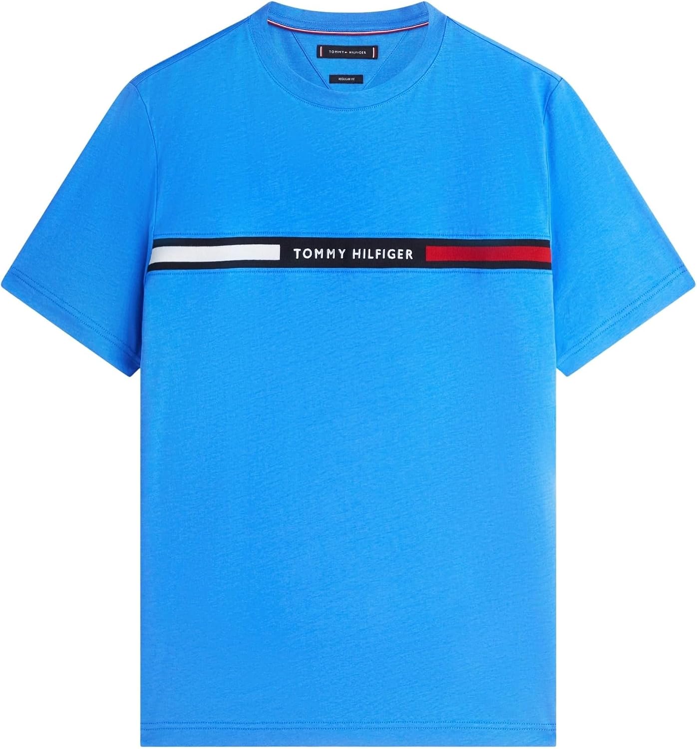 Detalle 2 de Tommy Hilfiger Herren T-Shirt Kurzarm Rundhalsausschnitt – schlichtes Basic mit Label