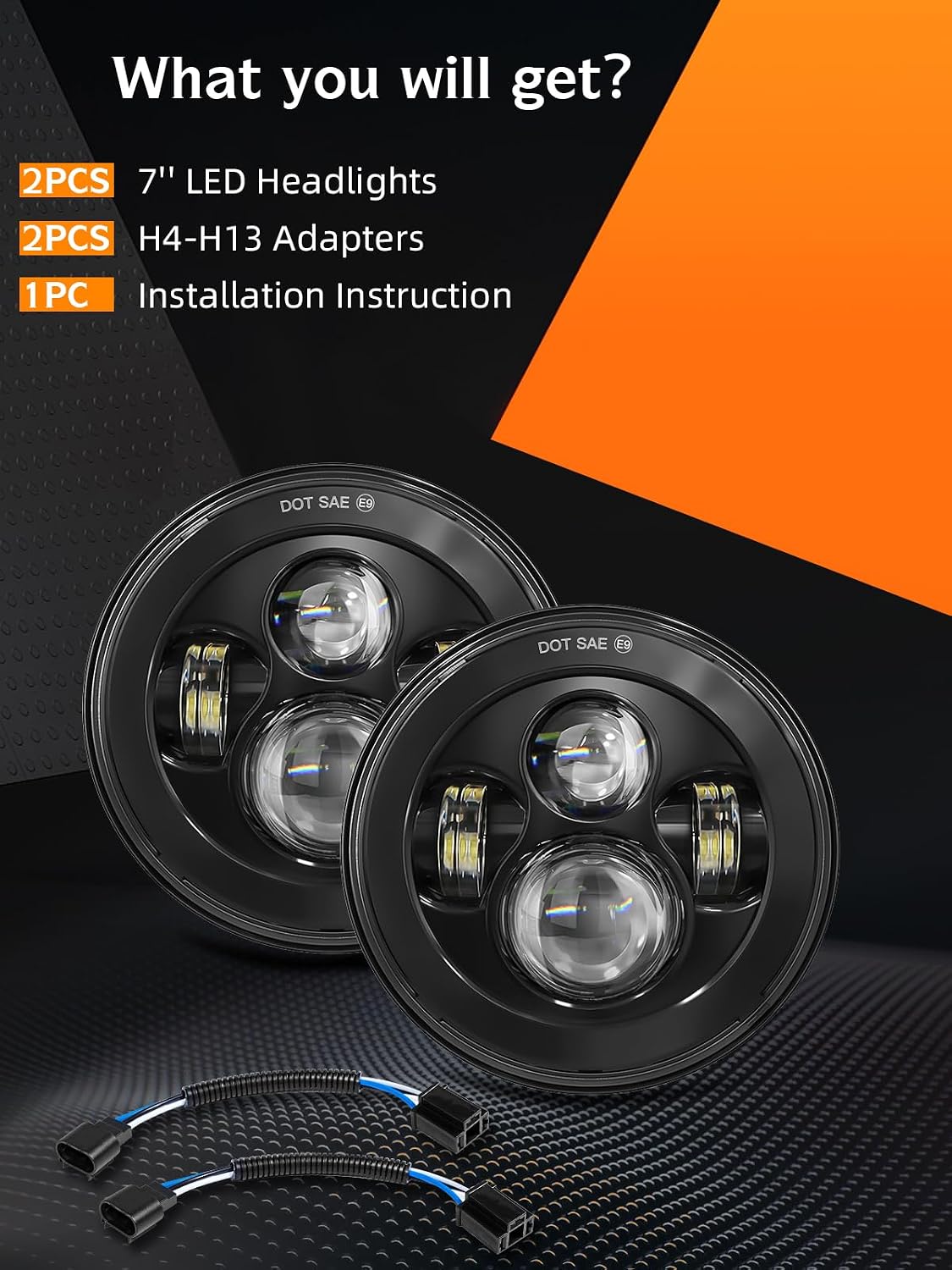 Detalle 2 de UNI-SHINE 2pcs Projector Headlights 7 inch