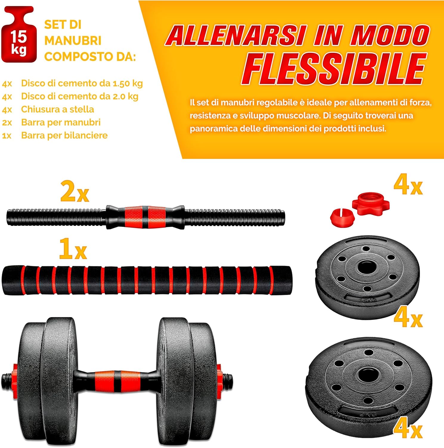 Thumbnail 4 de RE:SPORT Set di manubri 2 in 1 15-40 kg – Manubri regolabili con raccordo da 300 mm
