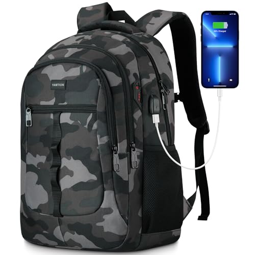 Detalle de YAMTION Mochila Escolar para Hombre: espaciosa, ergonómica y con carga USB