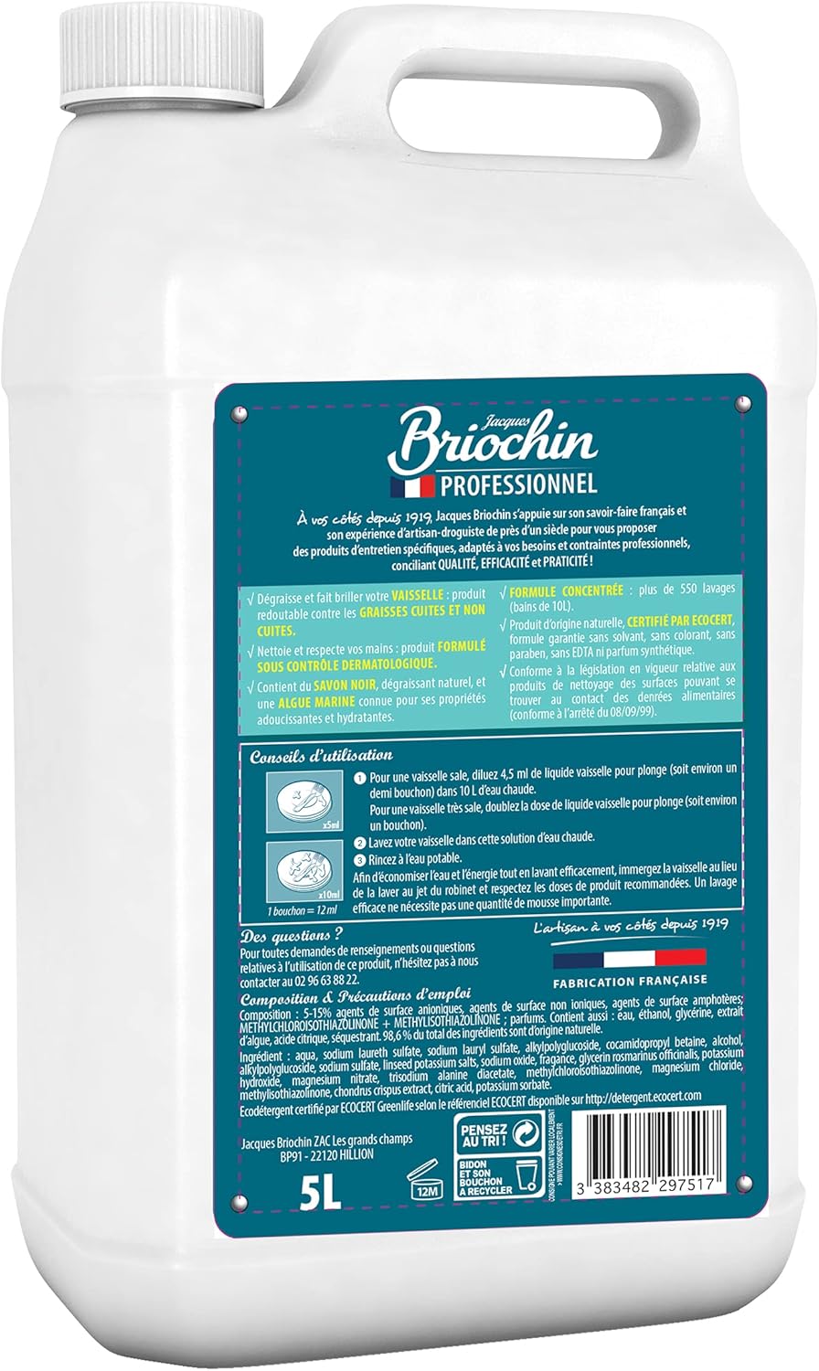 Thumbnail 1 de Briochin professionnel – Liquide vaisselle pour plonge Ecocert 5L