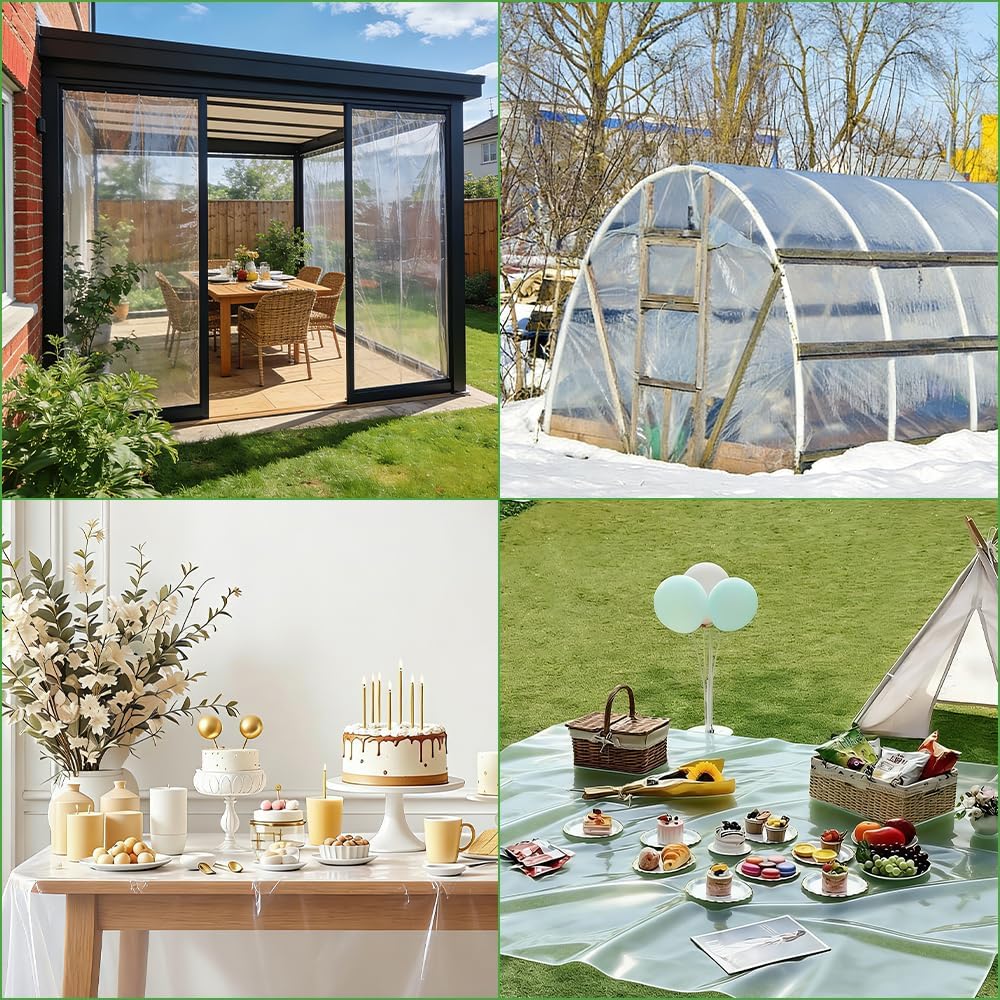Thumbnail 6 de HuaMuDM Gewächshausfolie 2 m × 10 m transparent Polyethylenfolie