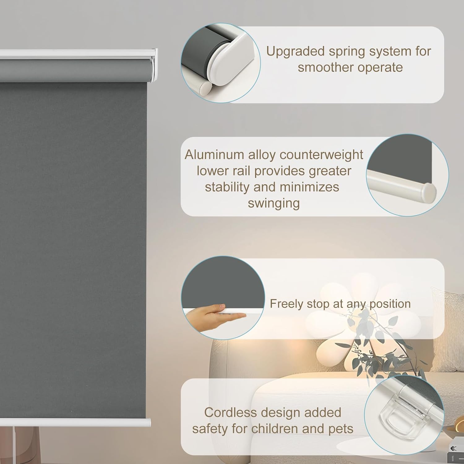 Detalle 2 de Changshade Blackout Roller Shade, 39" x 72