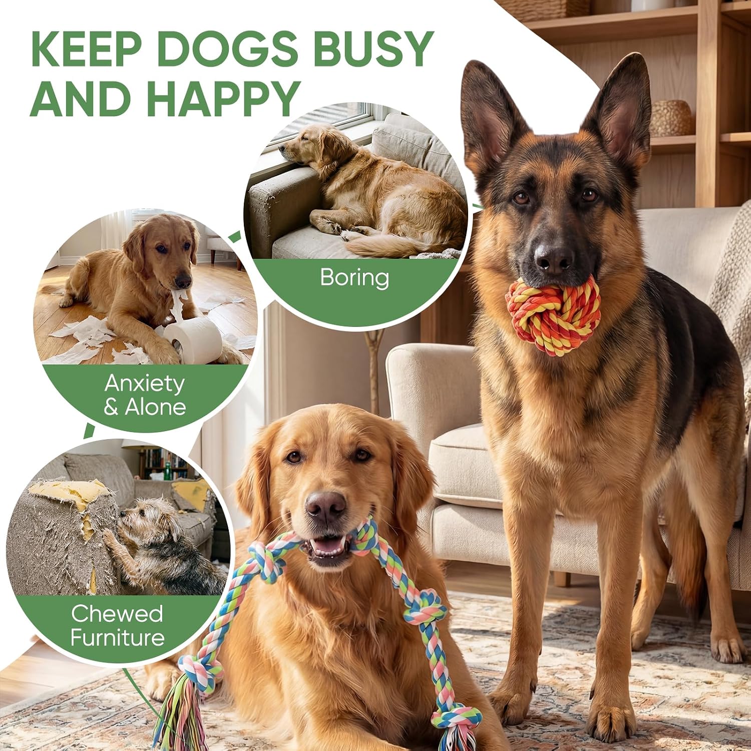 Detalle de Aitmexcn 10 Pack Rope Toys for Small and Medium Dogs