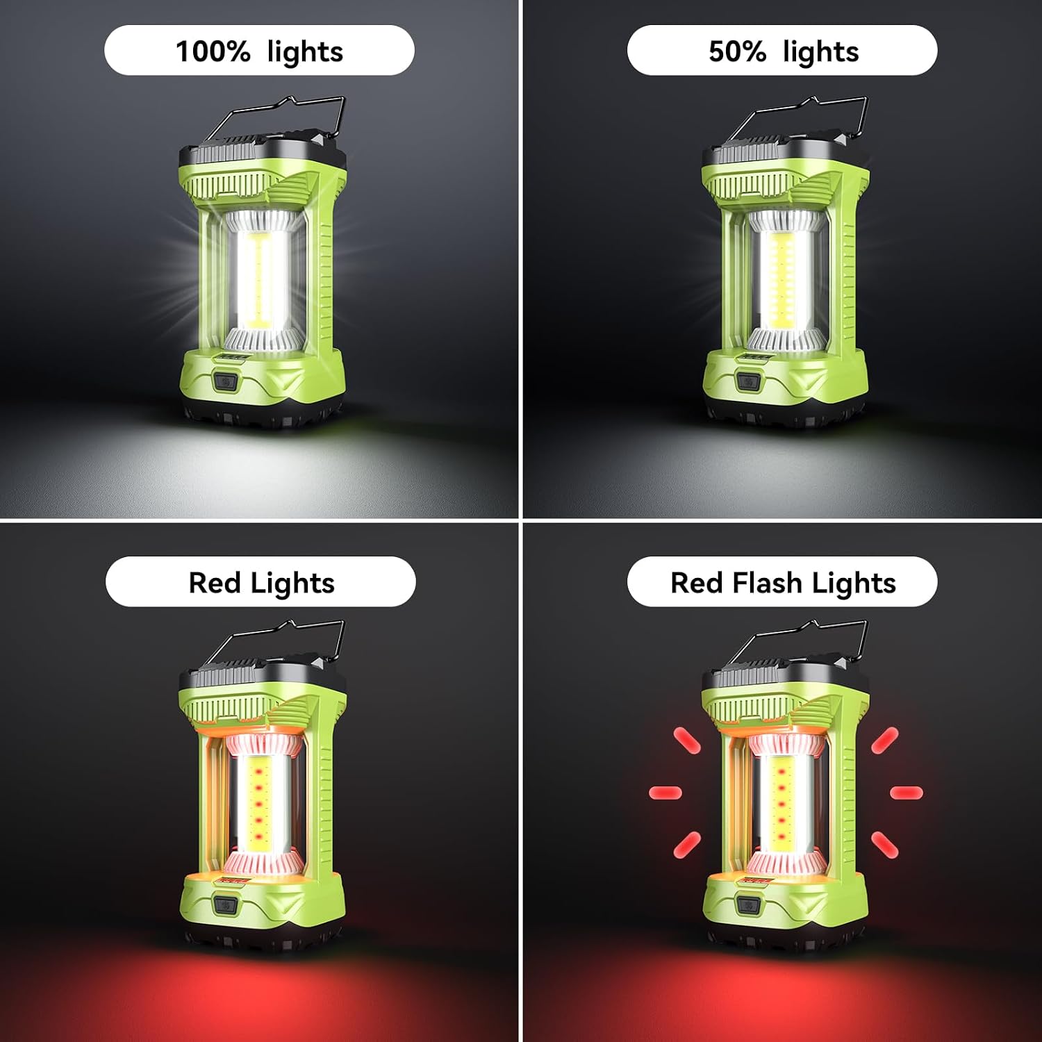 Detalle 1 de AlpsWolf CLV310-G2 Rechargeable Camping Lantern, Green, 4 Modes, 2-Pack