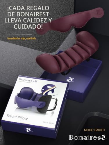 Thumbnail 6 de Bonairest almohada de viaje cervical con ajuste de 54 a 77 cm y antifaz 3D