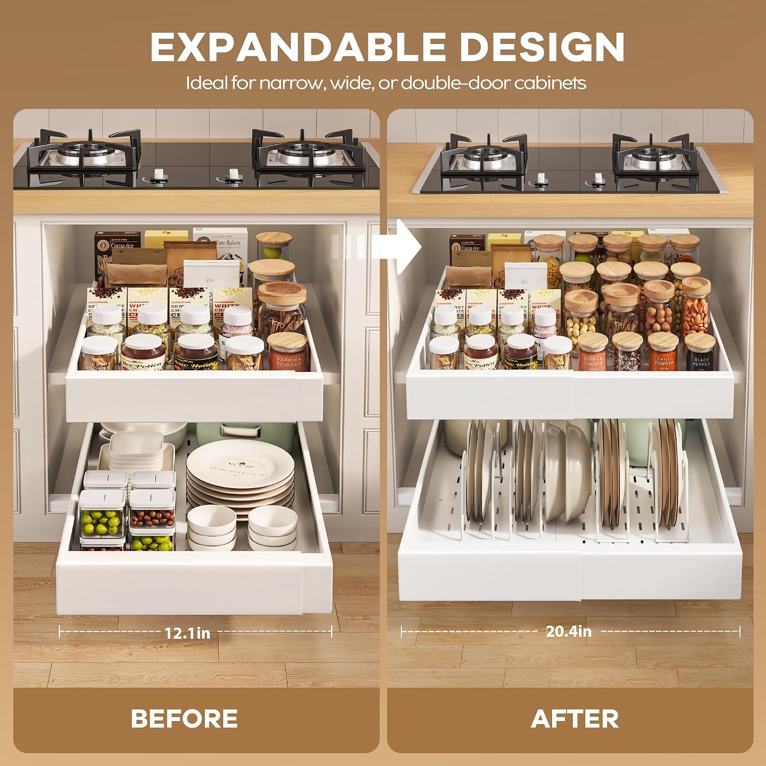 Detalle de Seinloes Pull Out Cabinet Organizer 21"