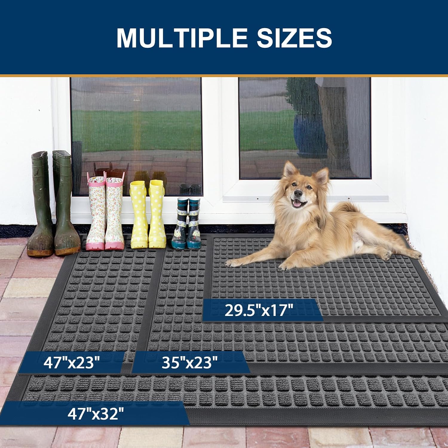 Thumbnail 5 de Smiry 29.5x17 Inch Rubber Doormat — Non Slip Entryway