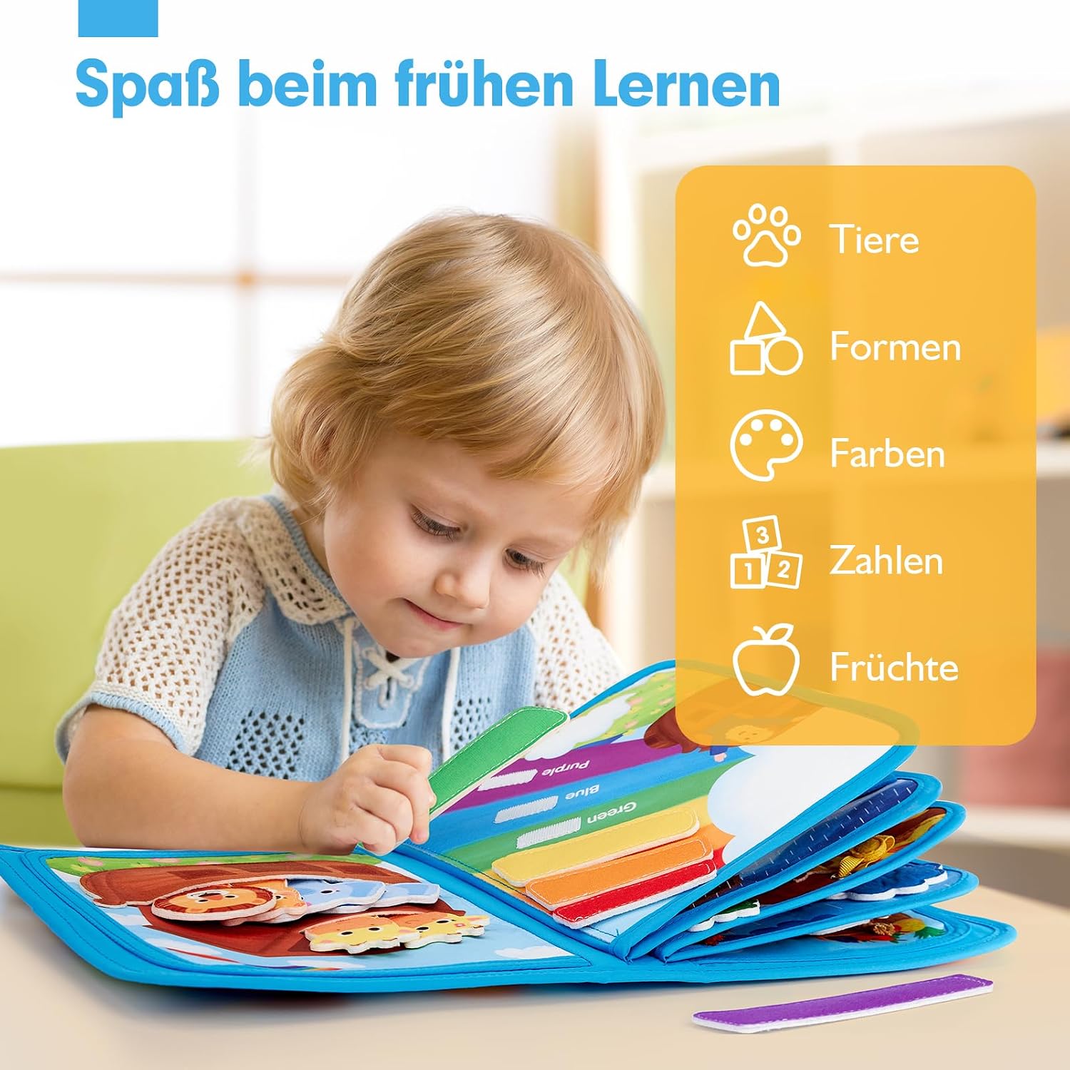 Thumbnail 2 de Hahaland Noahs Arche Busy Board ab 1 Jahr – Montessori Motorik-Filzbuch
