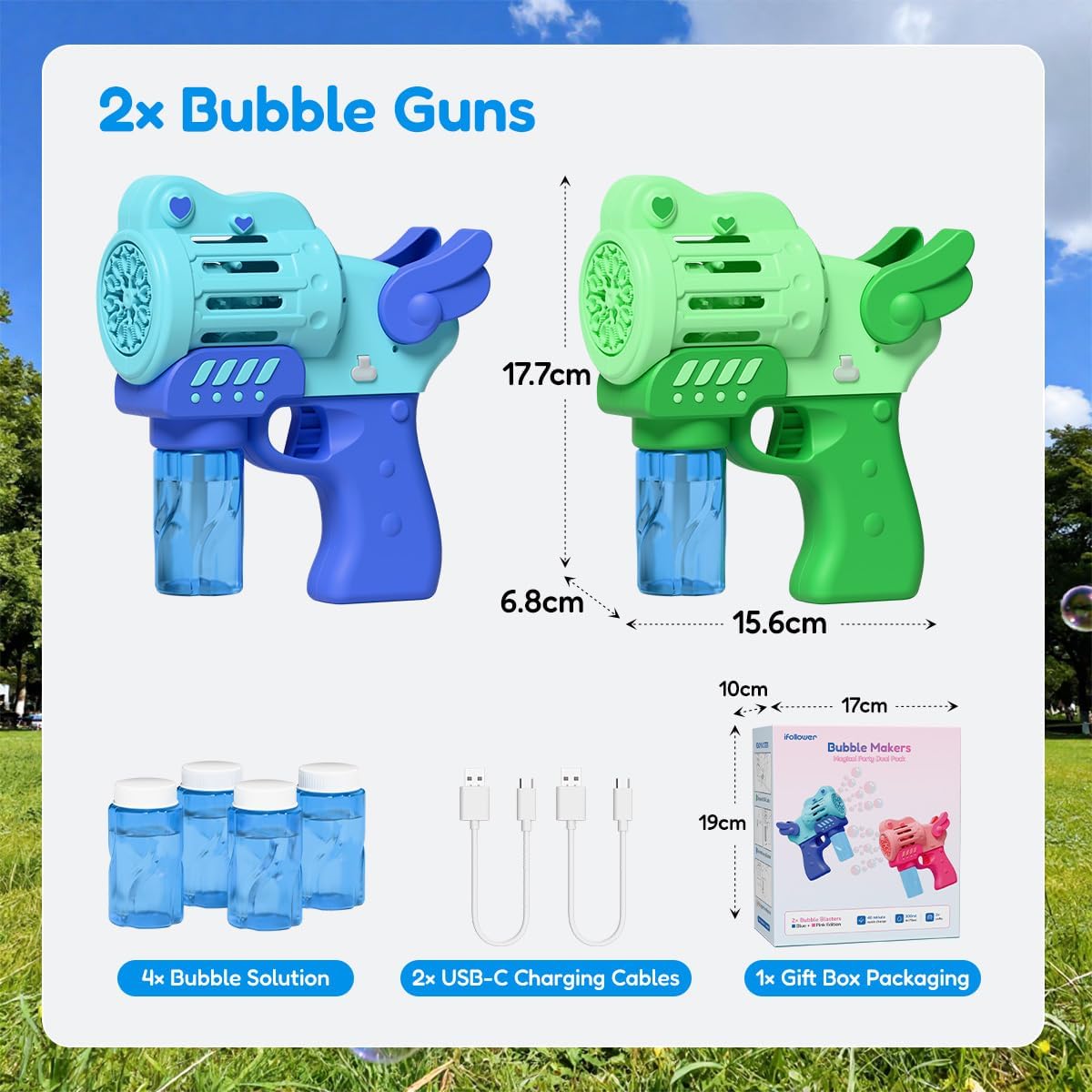 Detalle 2 de Rechargeable Bubble Machine 2-Pack