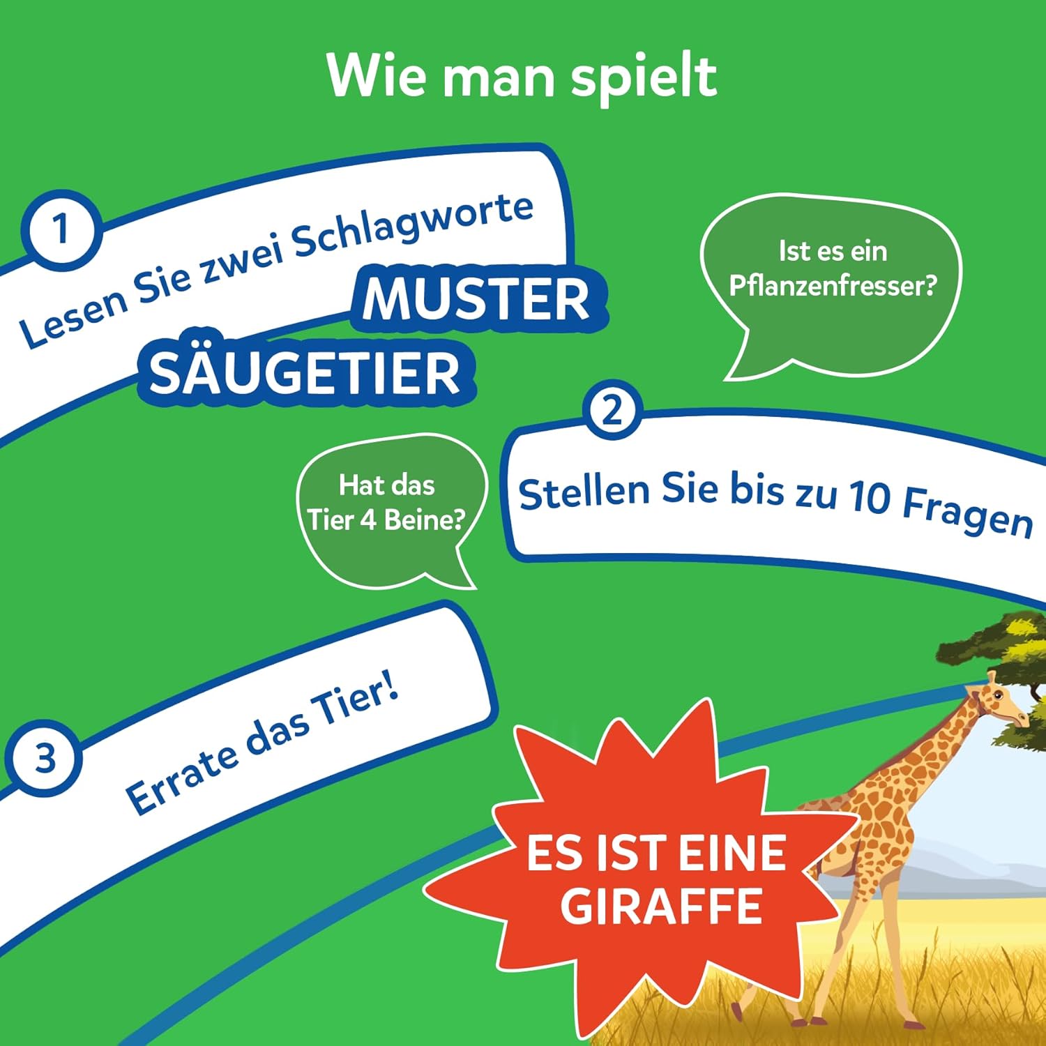 Detalle de Skillmatics Kartenspiel – 10 Mal darfst du raten: Tierreich, ideal für Kinder ab 6 Jahren
