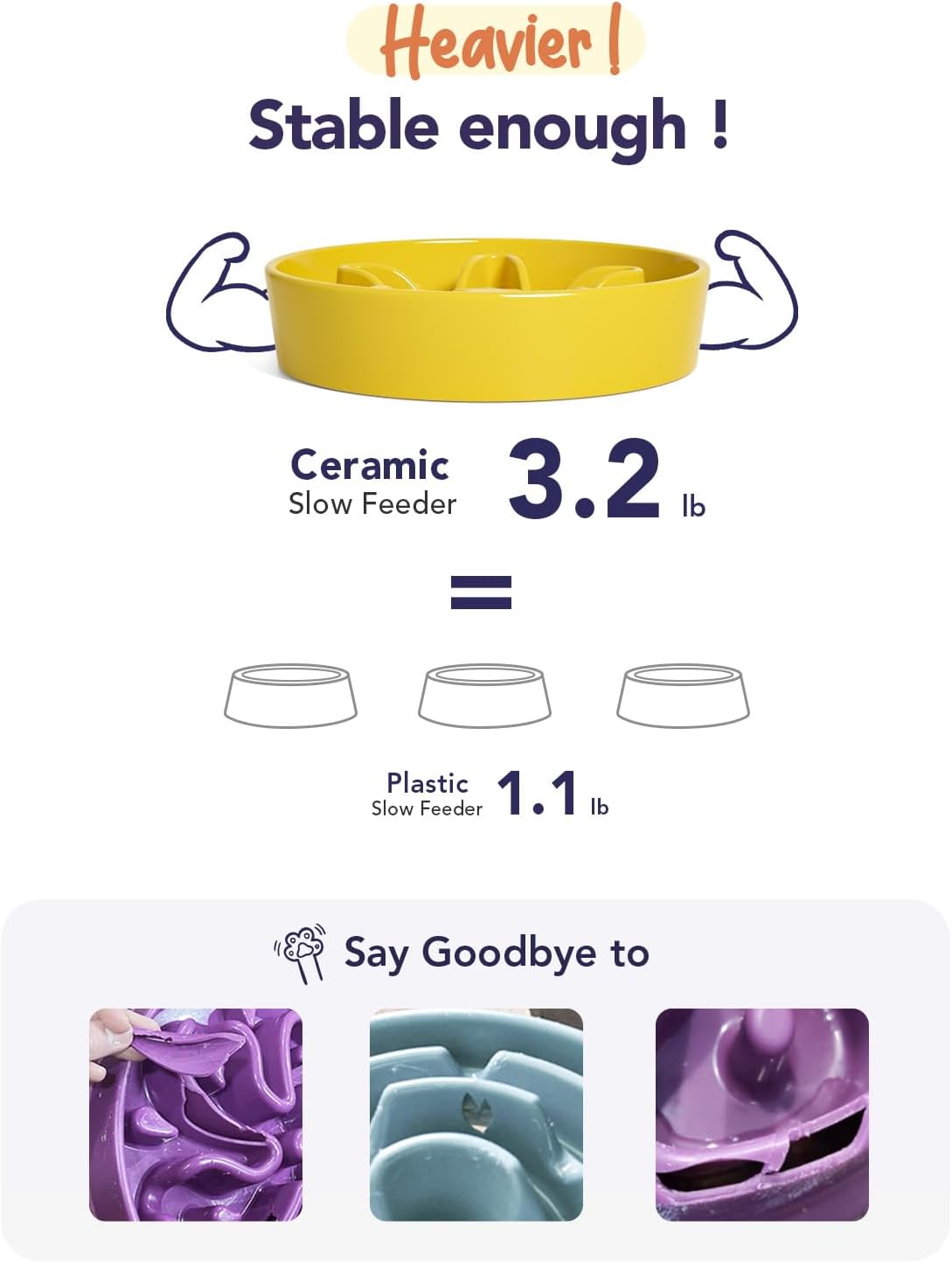 Thumbnail 3 de LE TAUCI Gamelle en céramique à alimentation lente M-675 ML pour petite et moyenne race