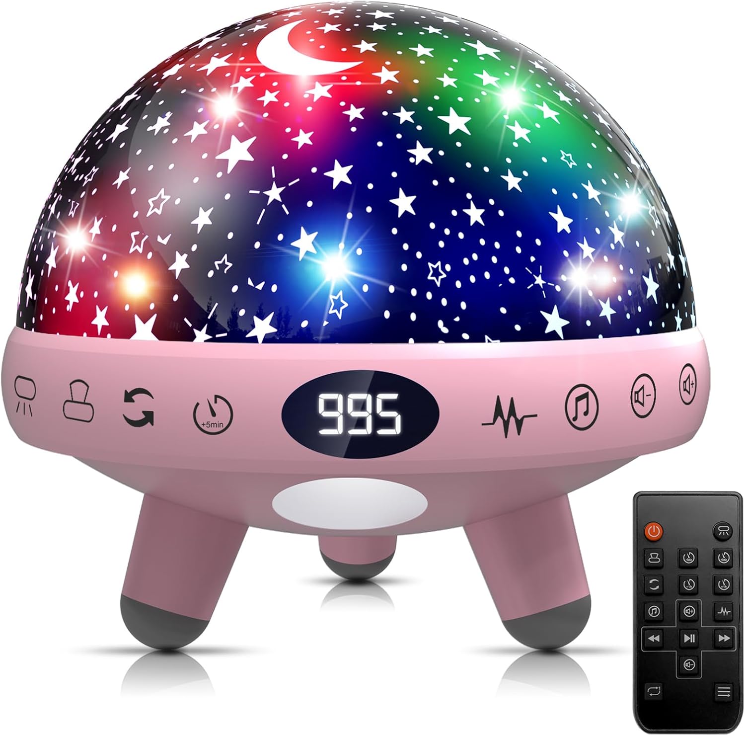 YACHANCE Baby Night Light Star Projector with White Noise & Lullabies, Remote Timer