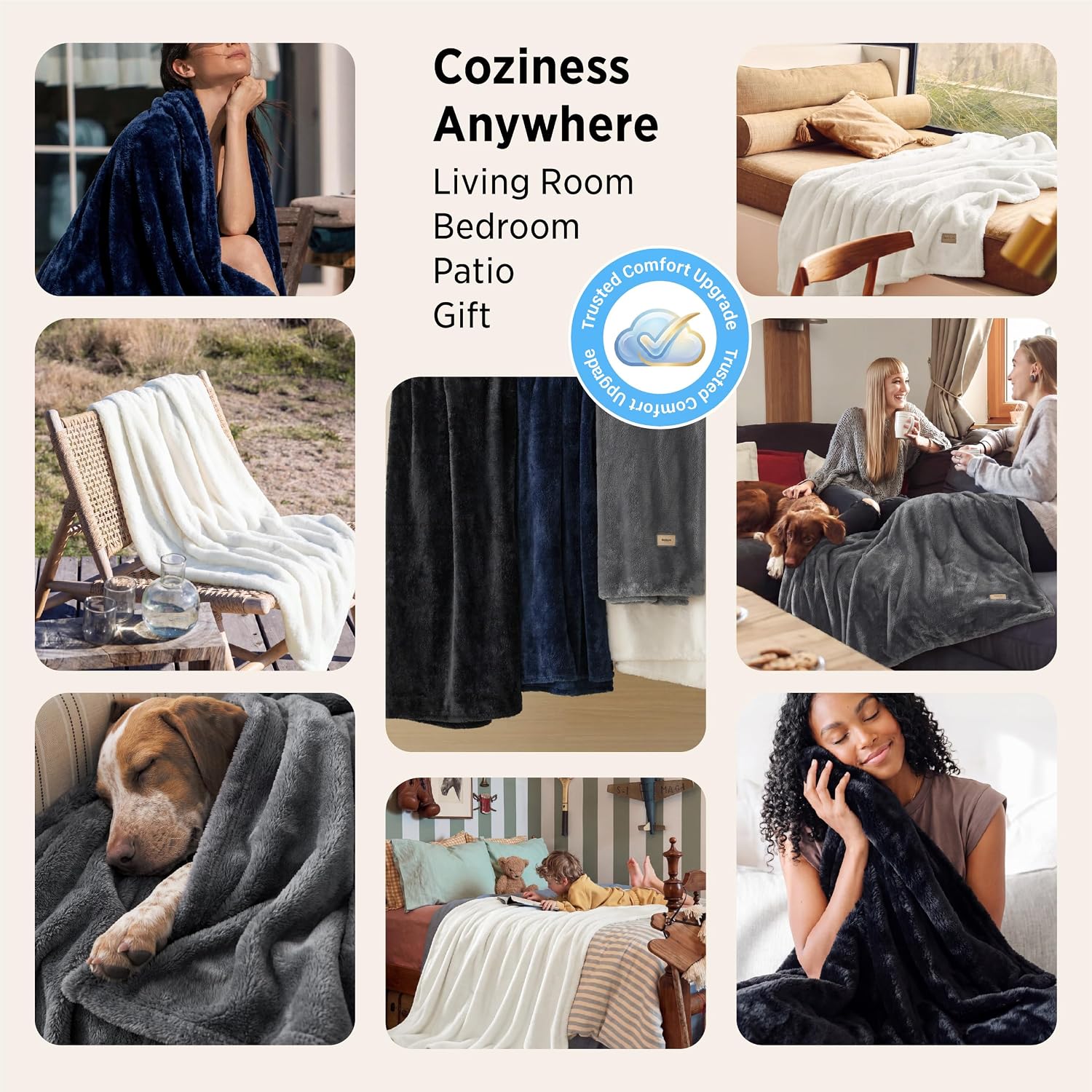 Detalle 1 de Bedsure Fleece Throw Blanket 50 x 60 Inches
