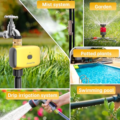 Thumbnail 7 de AnseTo Programador de Riego WiFi con Concentrador WiFi: control remoto y retardo por lluvia para jardines, invernaderos y césped