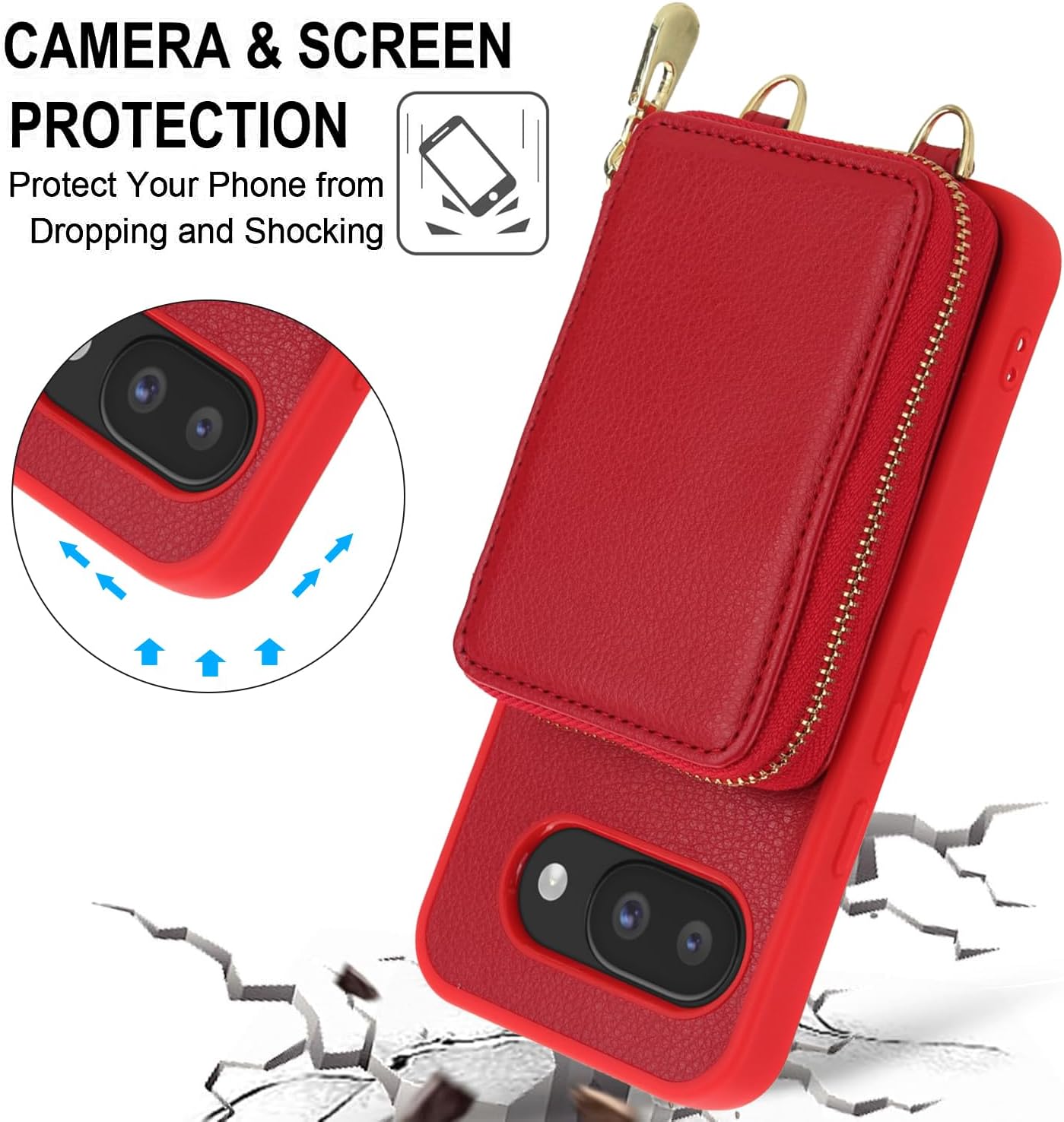 Thumbnail 3 de Phone Case for Google Pixel 9A Wallet with RFID Blocking and Crossbody Strap