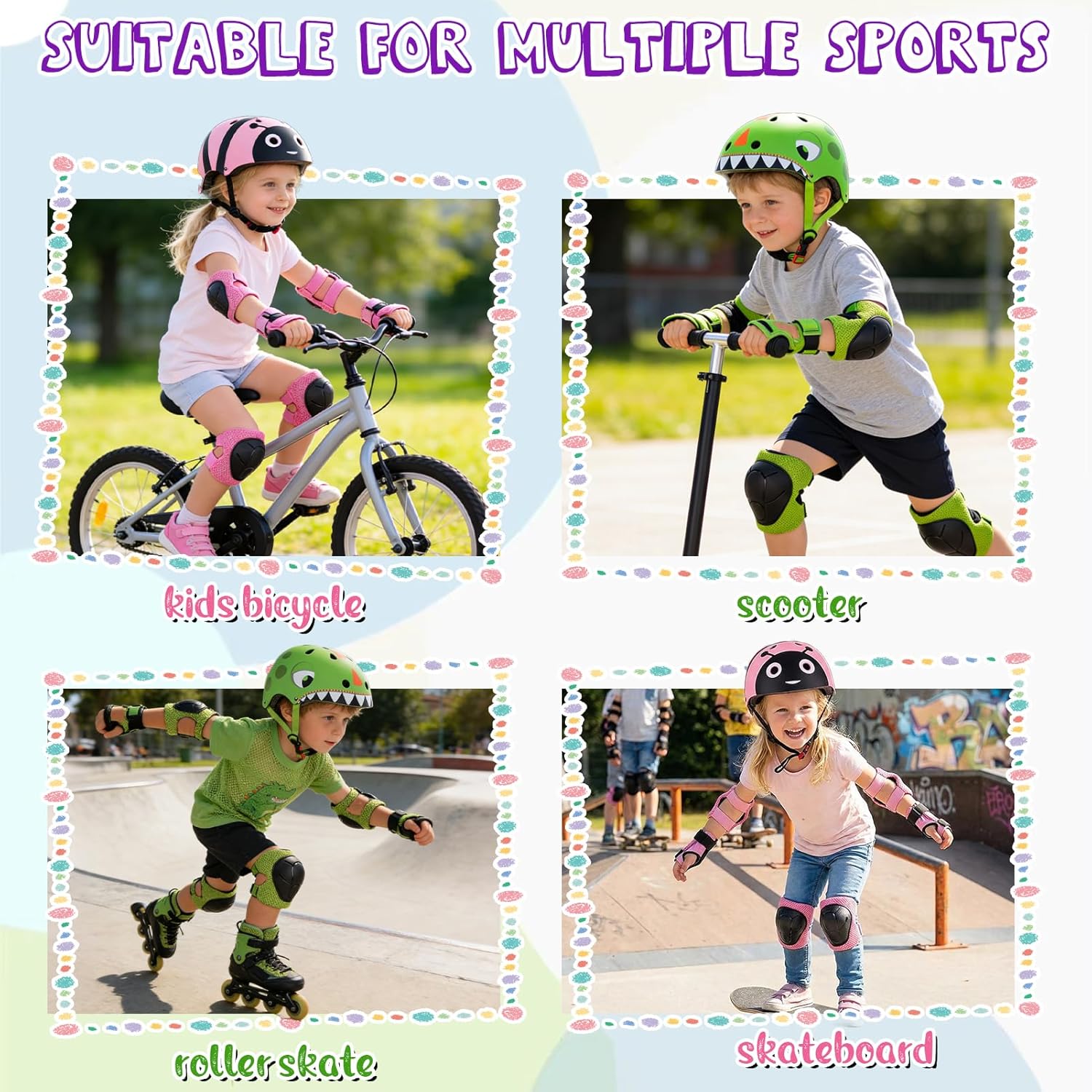 Detalle 2 de LZDMY Casque vélo enfant ajustable respirant (2 à 5 ans) avec protections