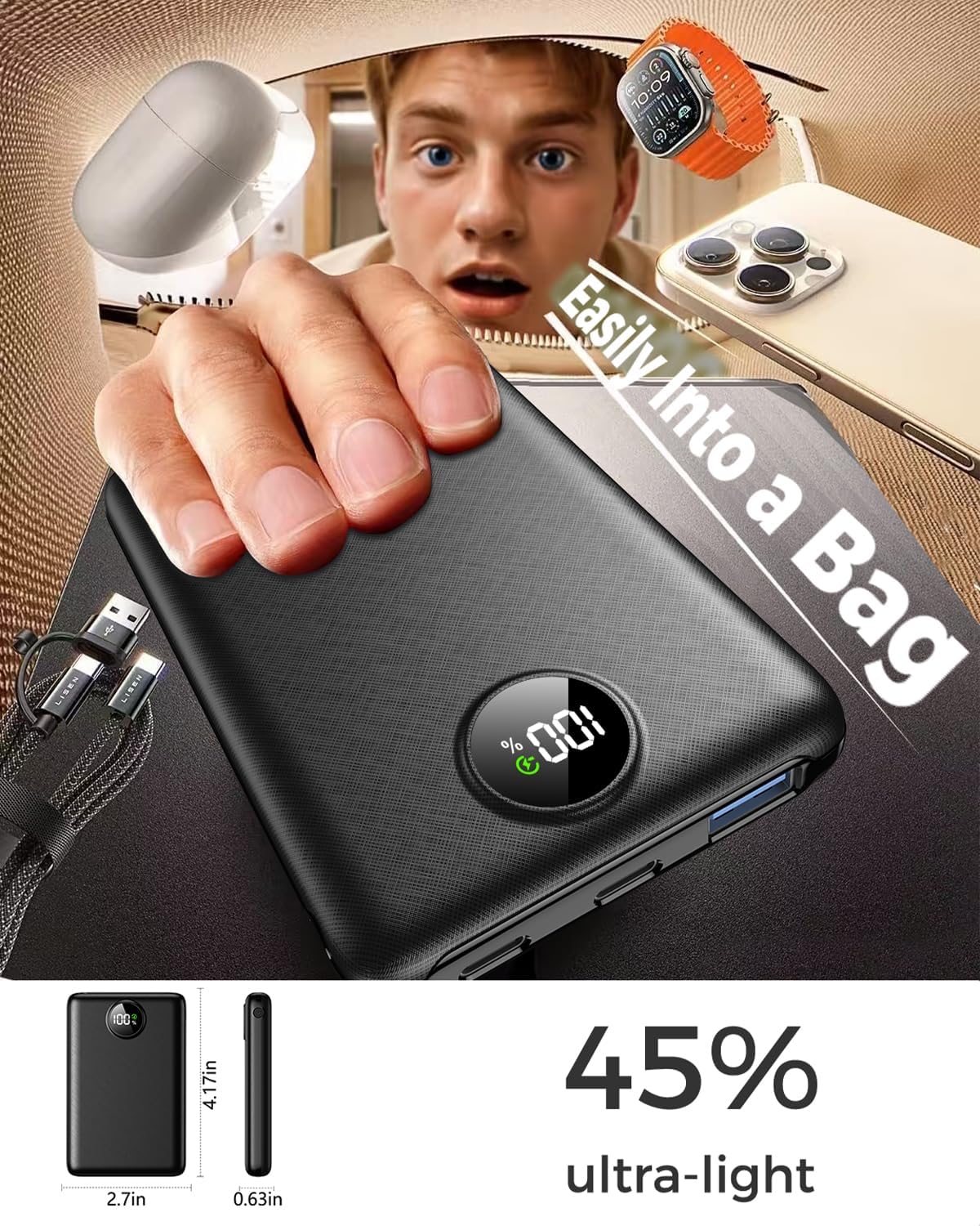 Thumbnail 6 de Power Bank 10000mAh Portable Charger