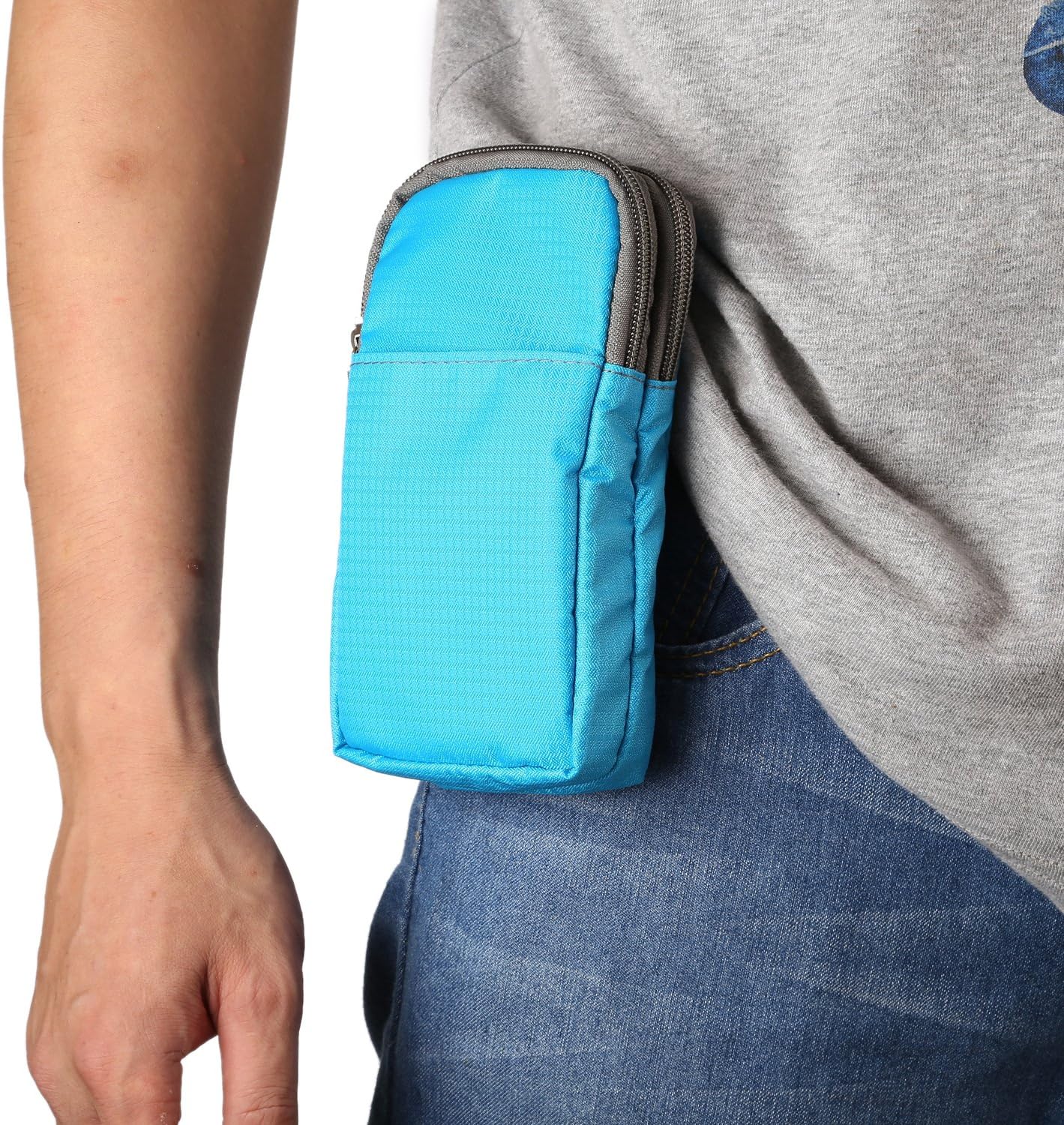 Detalle de Cell Phone Belt Clip Holder for Men – 7.2" Crossbody Nylon Waist Bag