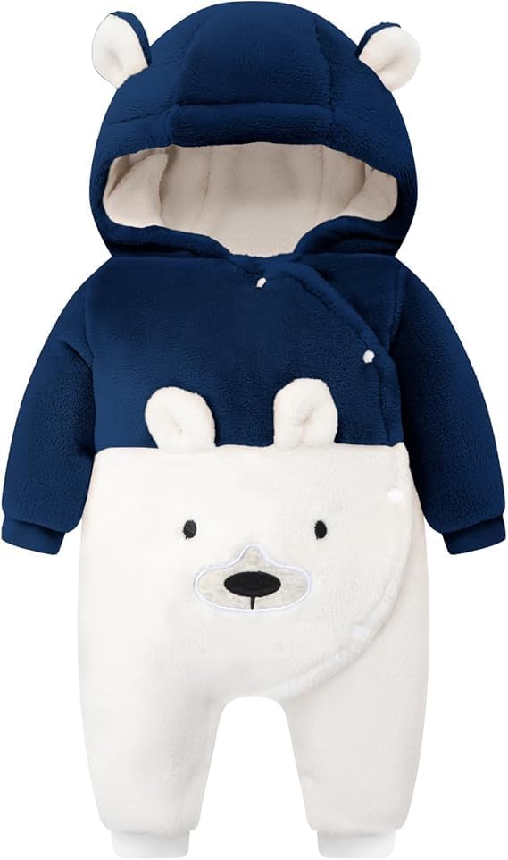Detalle de JiAmy vinteroverall i fleece för baby, 0–12 månader