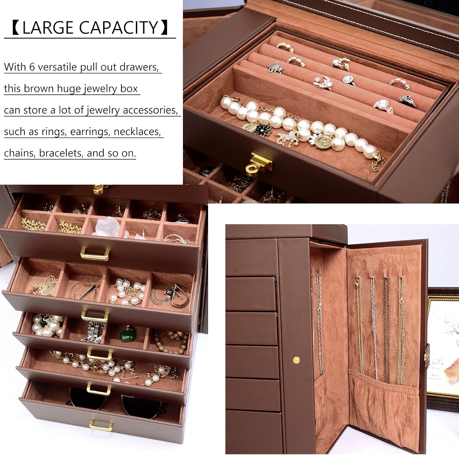 Thumbnail 3 de AKOZLIN Large 6-Tier Jewelry Box Organizer 6-tier