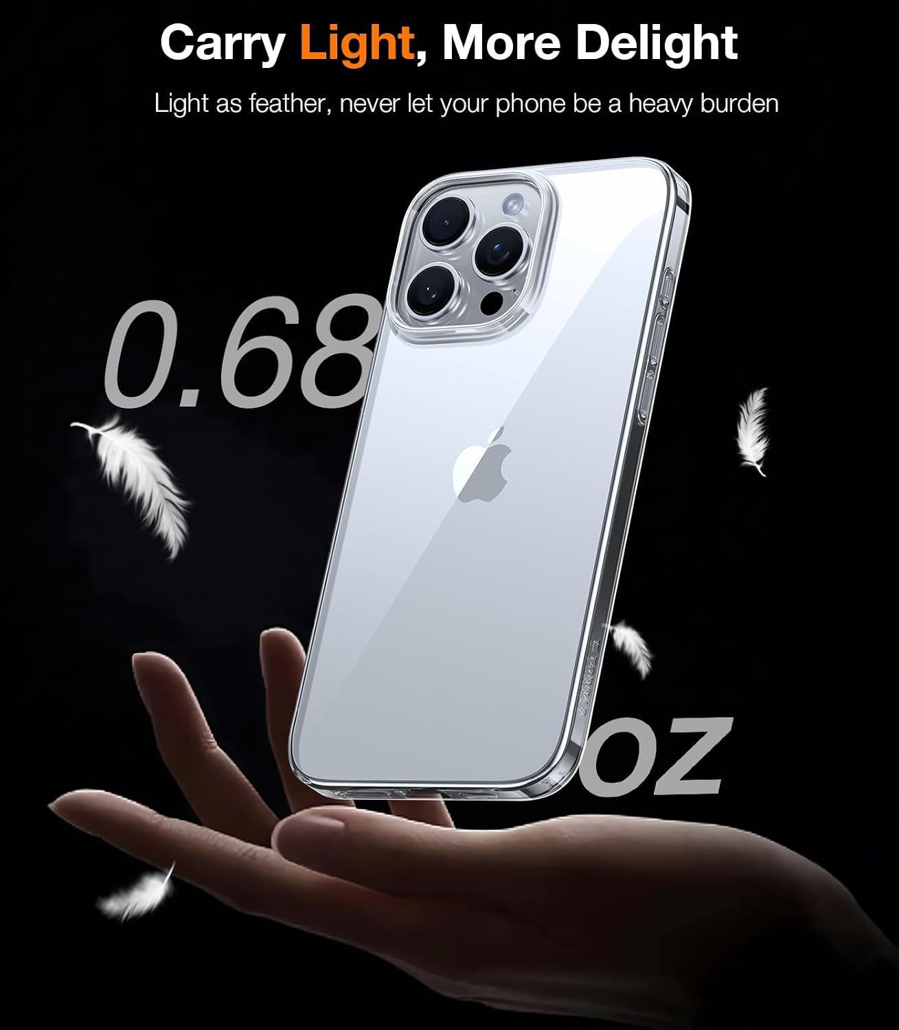 Detalle de TORRAS Slim Fit for iPhone 16 Pro Max Case Clear – Ultra-Thin Protection