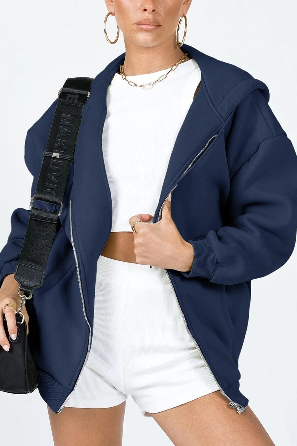 Detalle 2 de PRETTYGARDEN 2026 Zip Up Y2K Hoodie 1 Size Guide