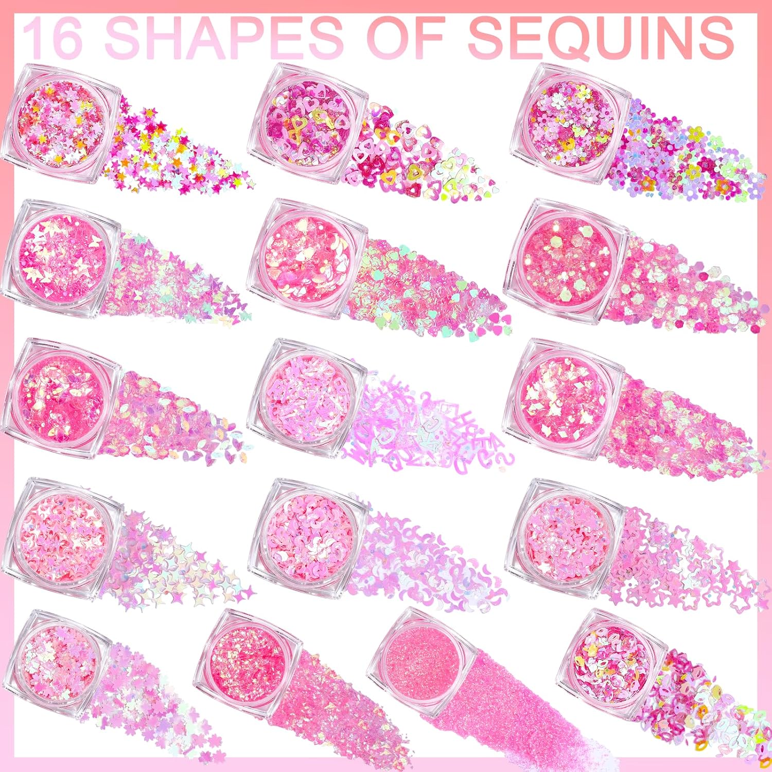 Detalle de Teenitor Glitter Gel Set, 16 Jars
