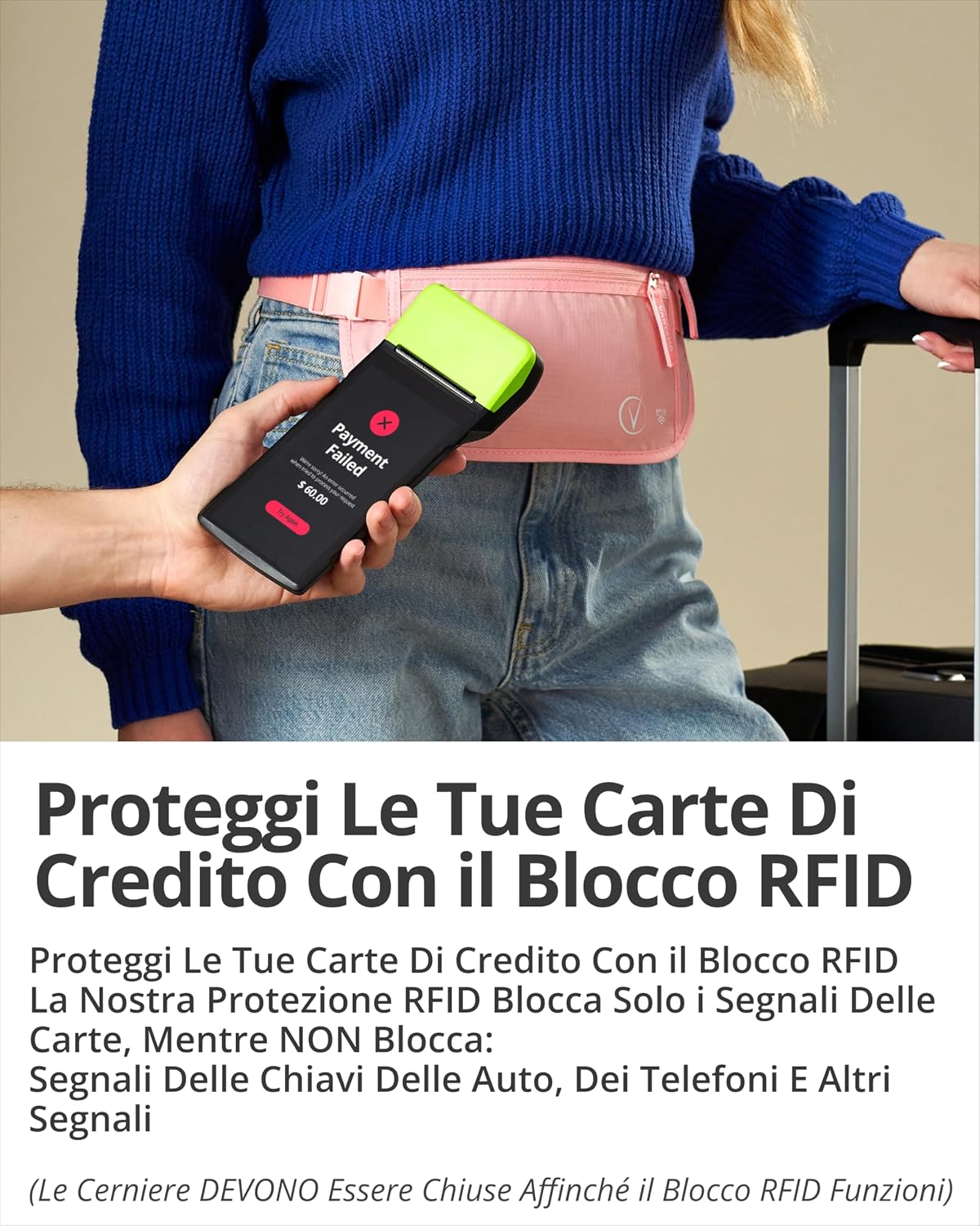Thumbnail 2 de Vantamo Marsupio Ultrapiatto Uomo & Donna con protezione RFID e cintura regolabile