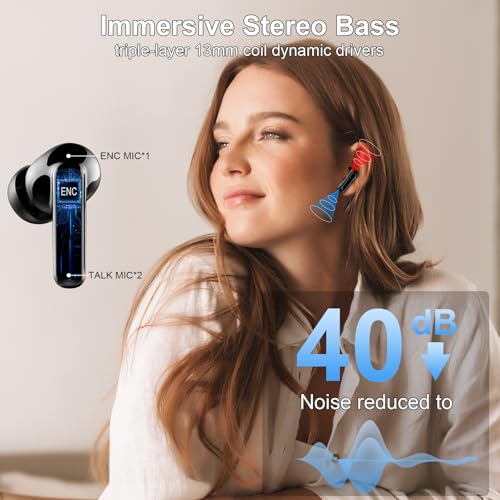 Thumbnail 6 de Nerunsa Auriculares Inalámbricos Bluetooth 5.4: 48 h de autonomía, IP7 y ENC para llamadas claras