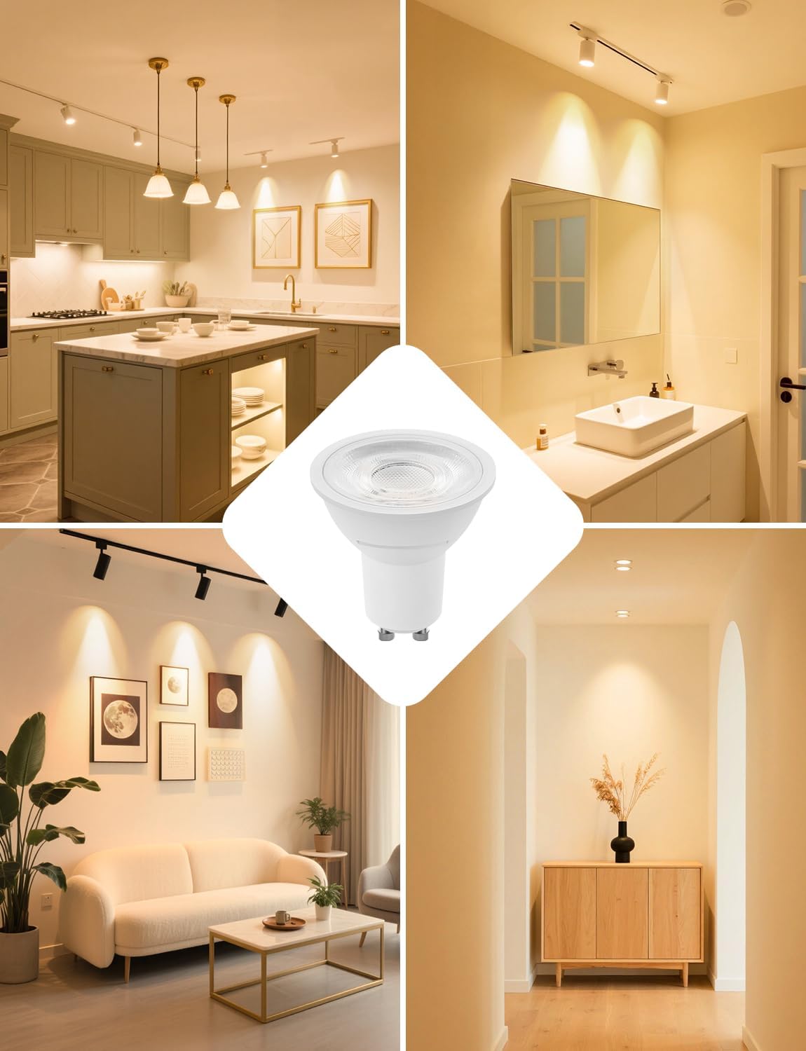 Detalle de Lepro Bombilla LED GU10 6W 2700K pack 8