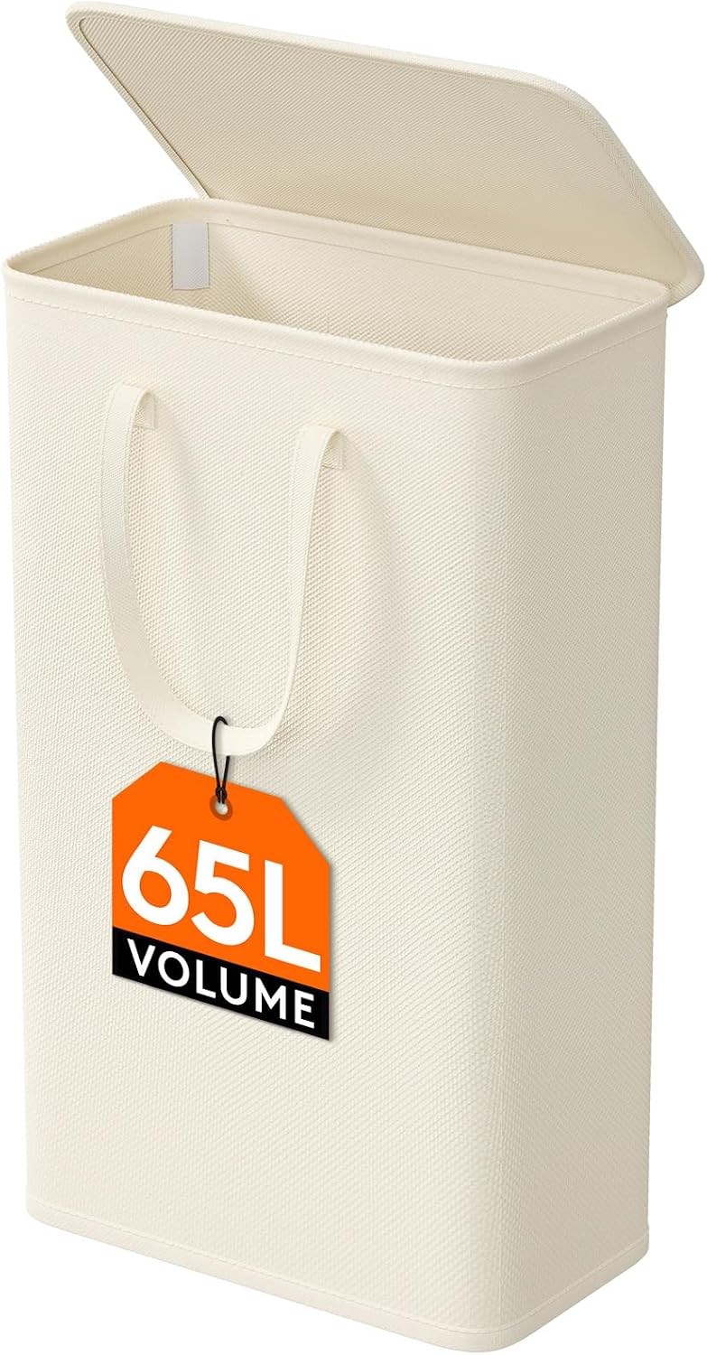 Detalle de Lifewit 24017 wąski kosz na pranie 65 l, składany, z pokrywą