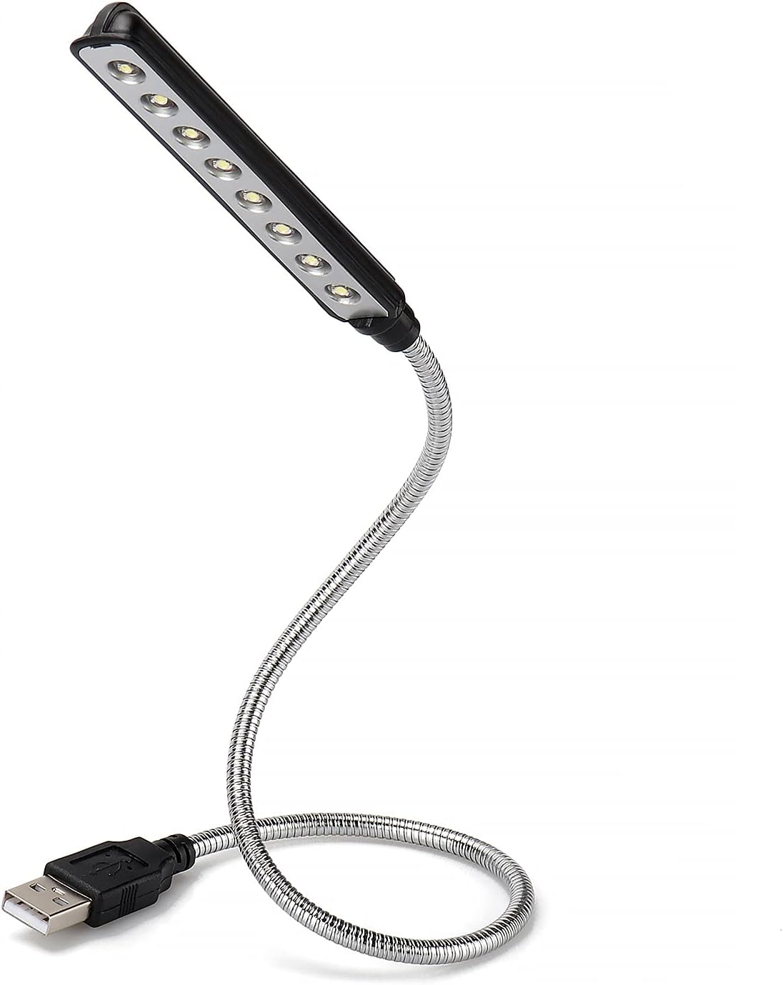 Detalle de Daffodil ULT05B USB-läslampa med flexibel svanhals, 8 LED och svart finish