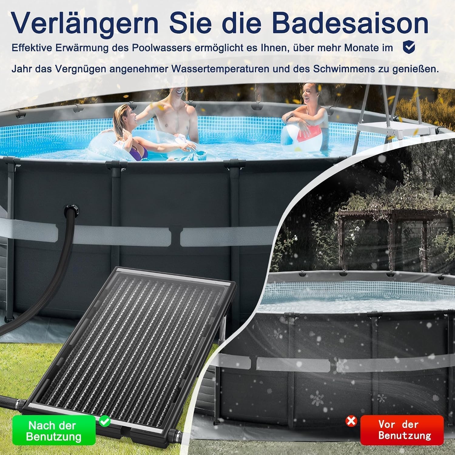 Detalle 2 de UISEBRT Solar Pool Heater, 111.5 x 66 x 6.5 cm, UV-Resistant