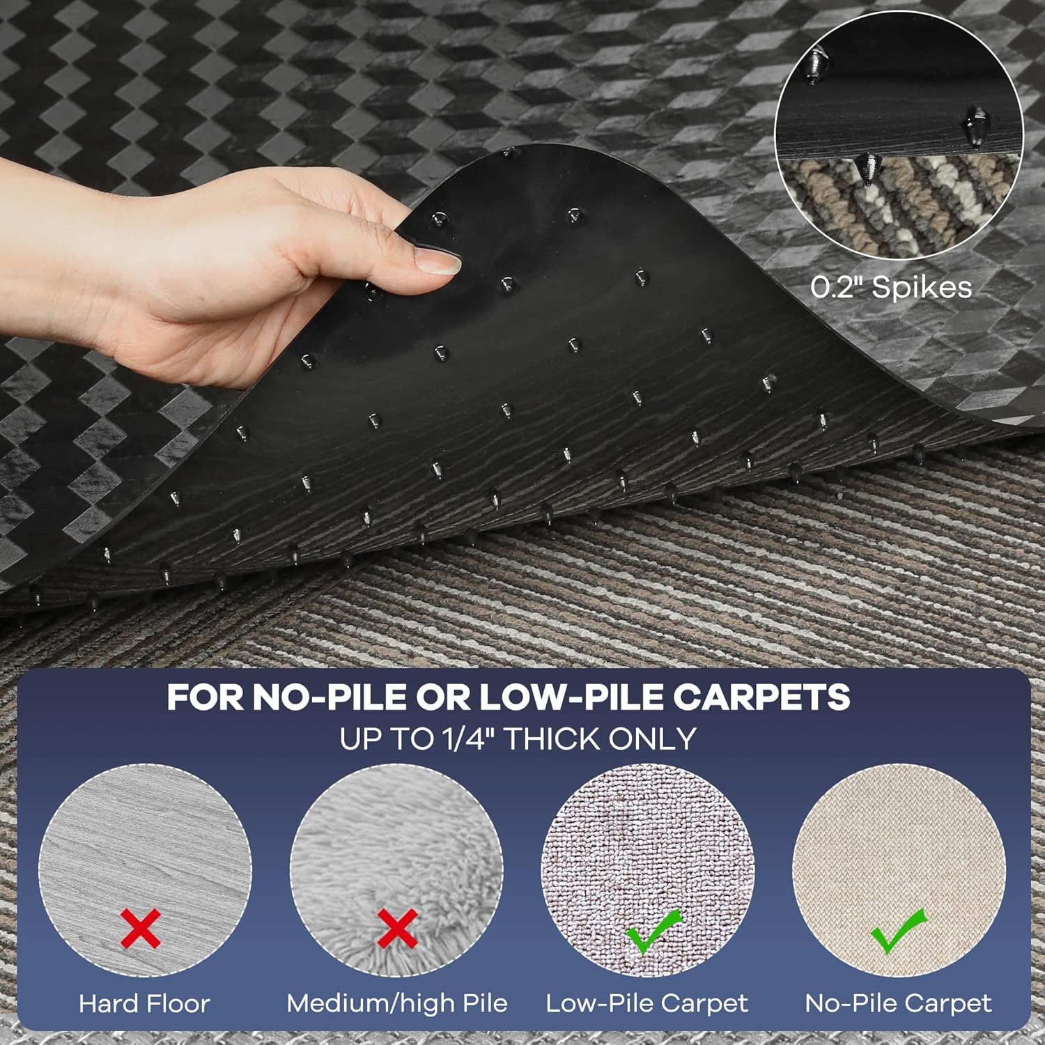 Thumbnail 3 de BesWin Office Chair Mat for Carpet