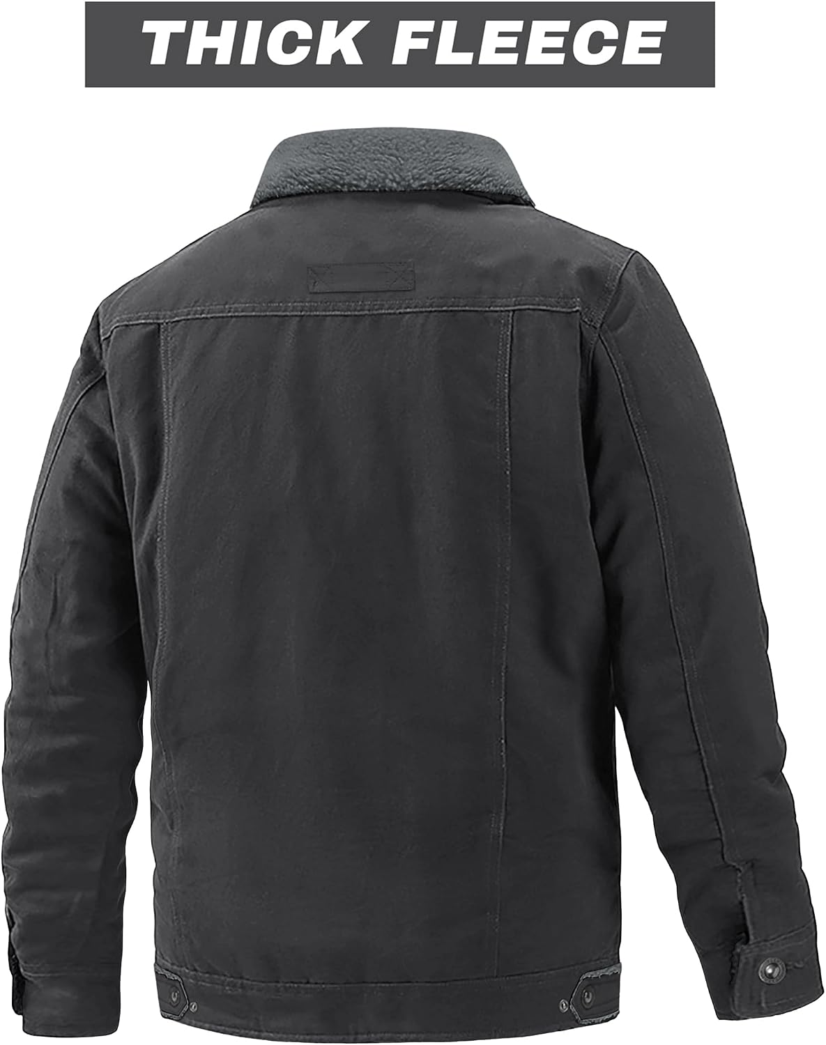 Detalle de EKLENTSON EK-464 Men's Fleece-Lined Cotton Cargo Jacket, Five Pockets