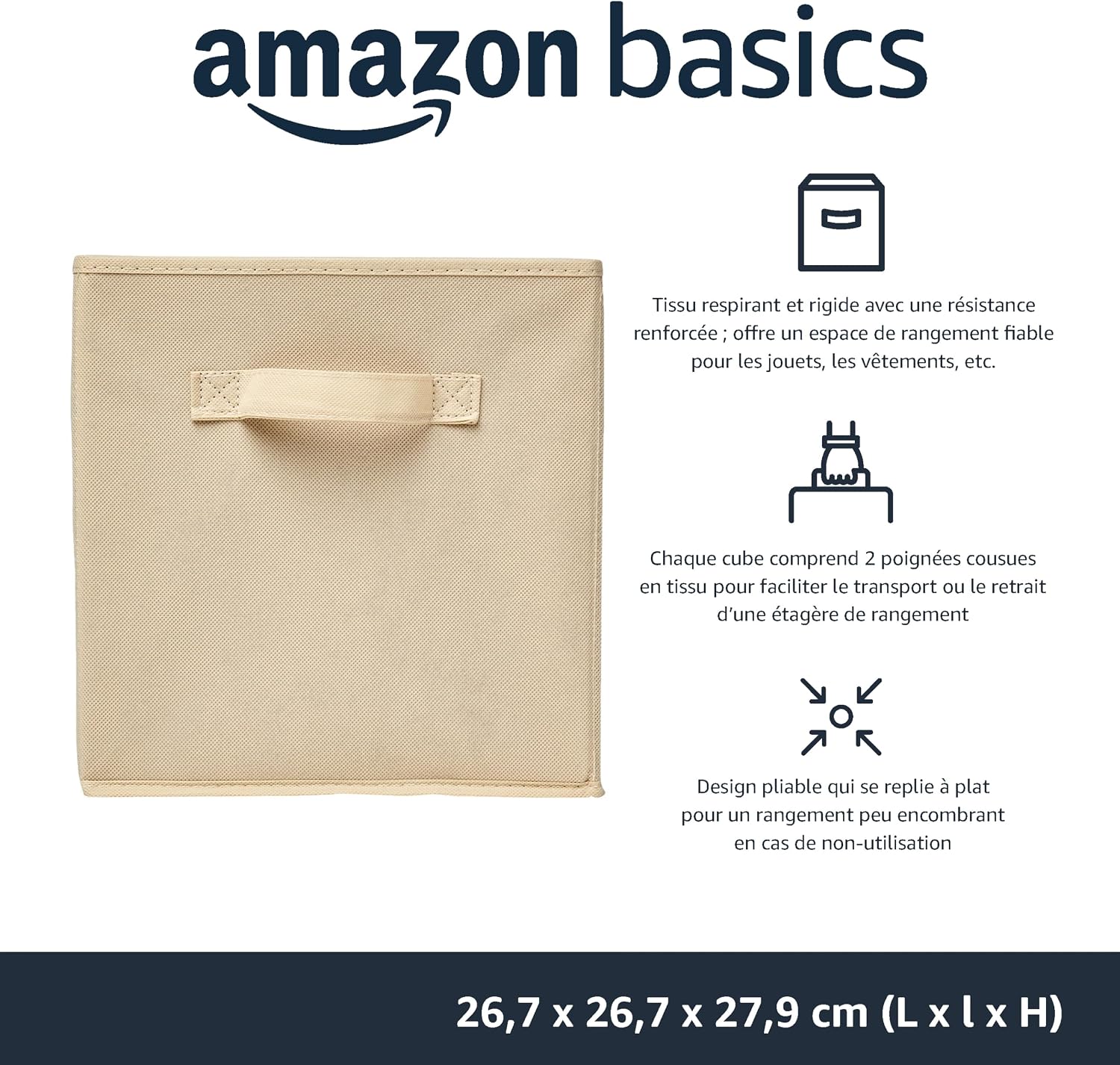 Detalle 2 de Amazon Basics Lot de 6 cubes de rangement