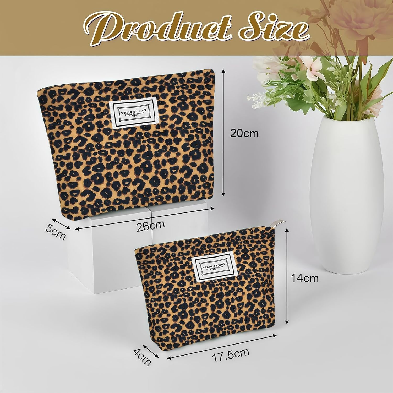Thumbnail 1 de Aucuu Leopard Print Cosmetic Bag Set