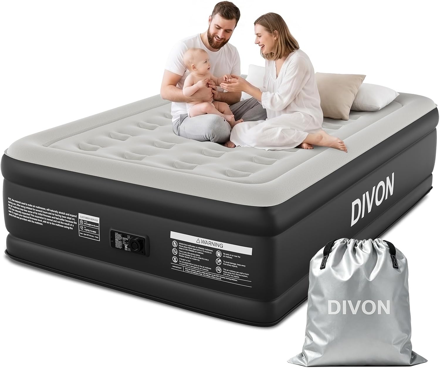 Detalle de DIVON Full Air Mattress, 18-Inch Raised