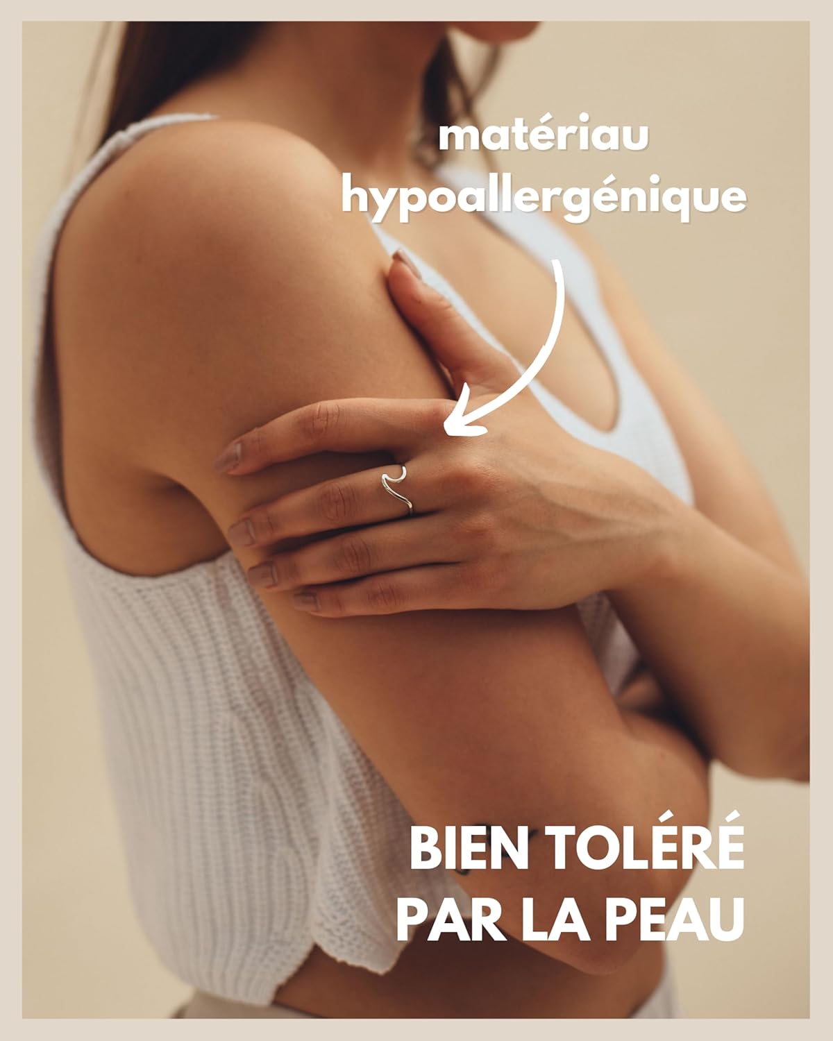 Detalle de GD GOOD.designs EST. 2015 Bague Vague pour femme en acier inoxydable – réglable et résistante à l’eau
