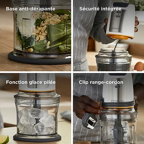 Detalle de Kenwood CHP61.100WH, Mini Hachoir 500 W avec bol 0,8 L — pratique et polyvalent