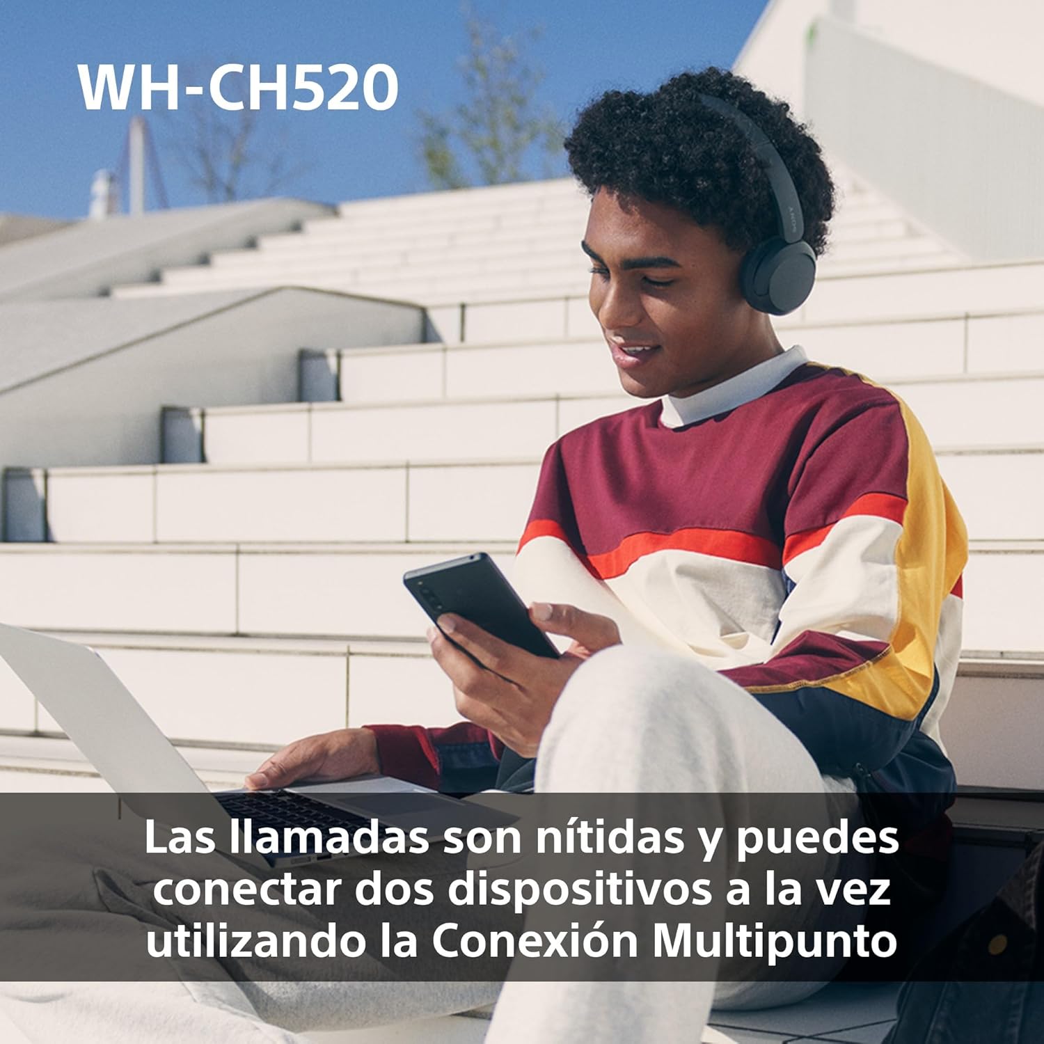 Detalle 2 de Sony WH-CH520 Auriculares inalámbricos Bluetooth ⭐ 50h batería