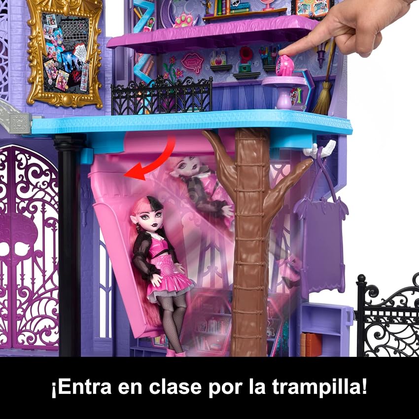 Thumbnail 3 de Monster High Casa de muñecas Haunted High School, 2 plantas