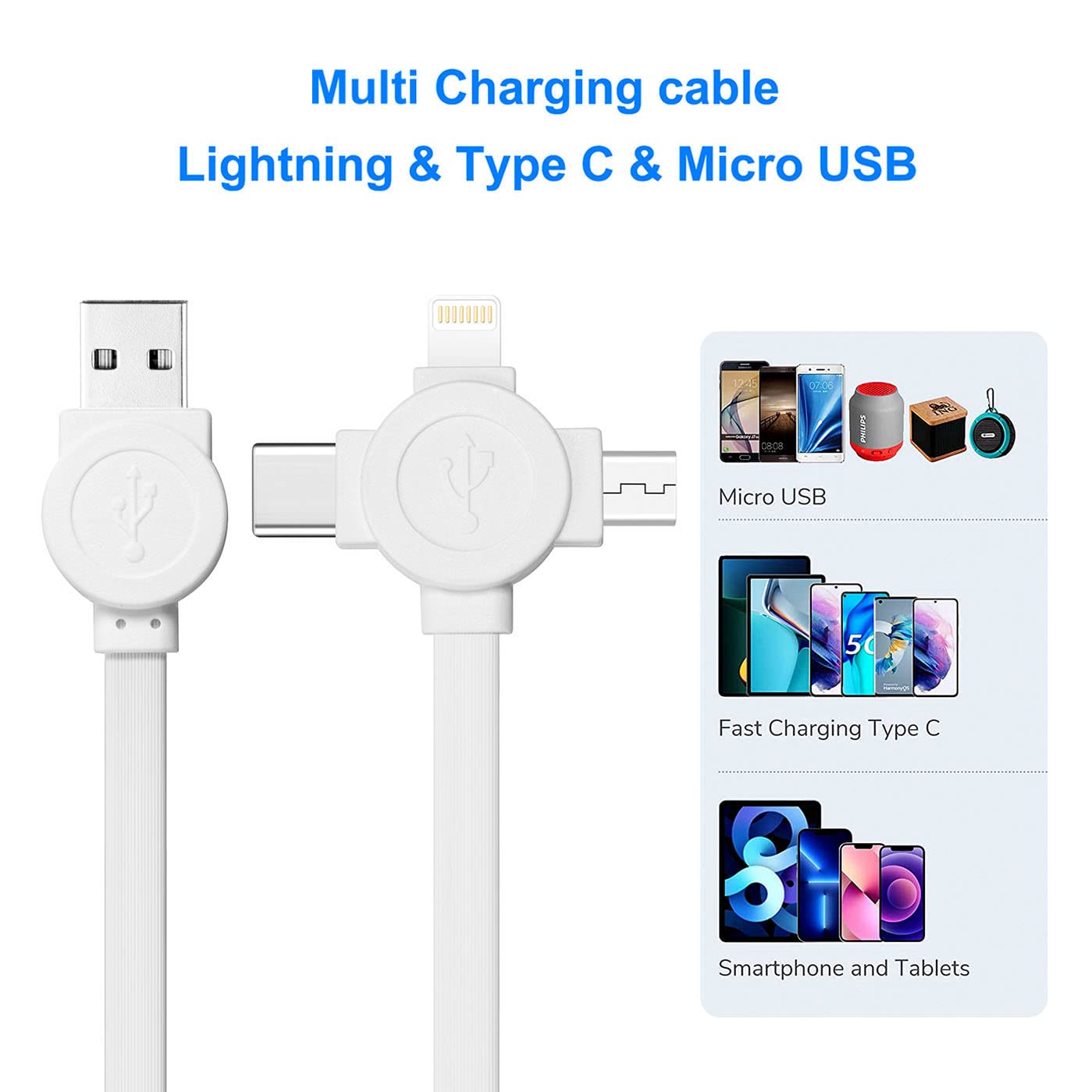 Thumbnail 3 de 3 in 1 Retractable Cable 1m