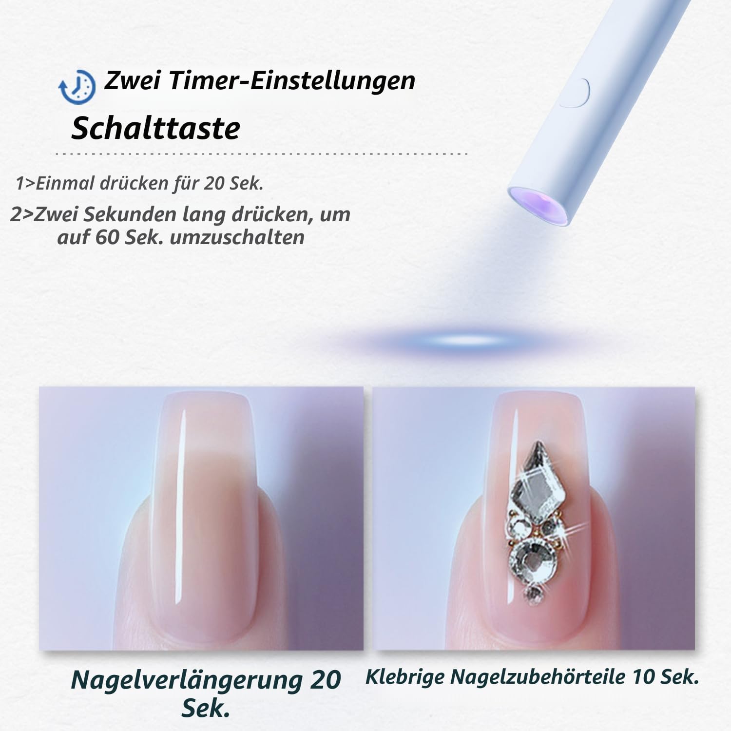 Thumbnail 1 de Denabuty UV-Lampe für Gelnägel – Mini UV/LED Lampe zum Aushärten von Gel, Nail Tips & Nagelkleber (wiederaufladbar)